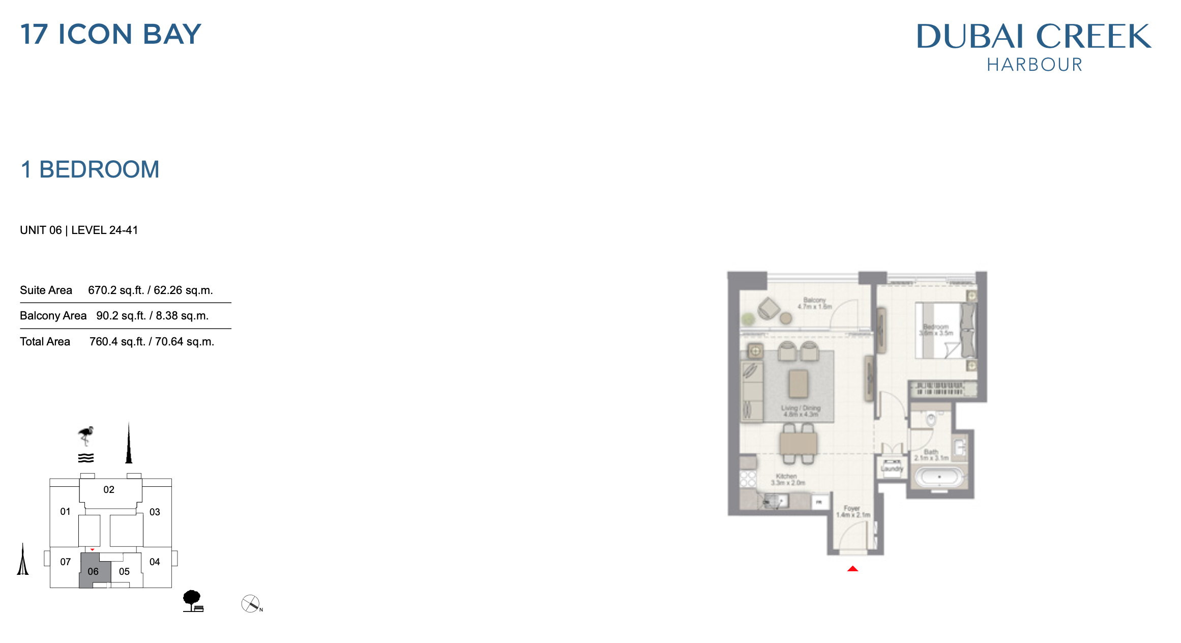 1 Bedroom Unit 06 - Level 24-41