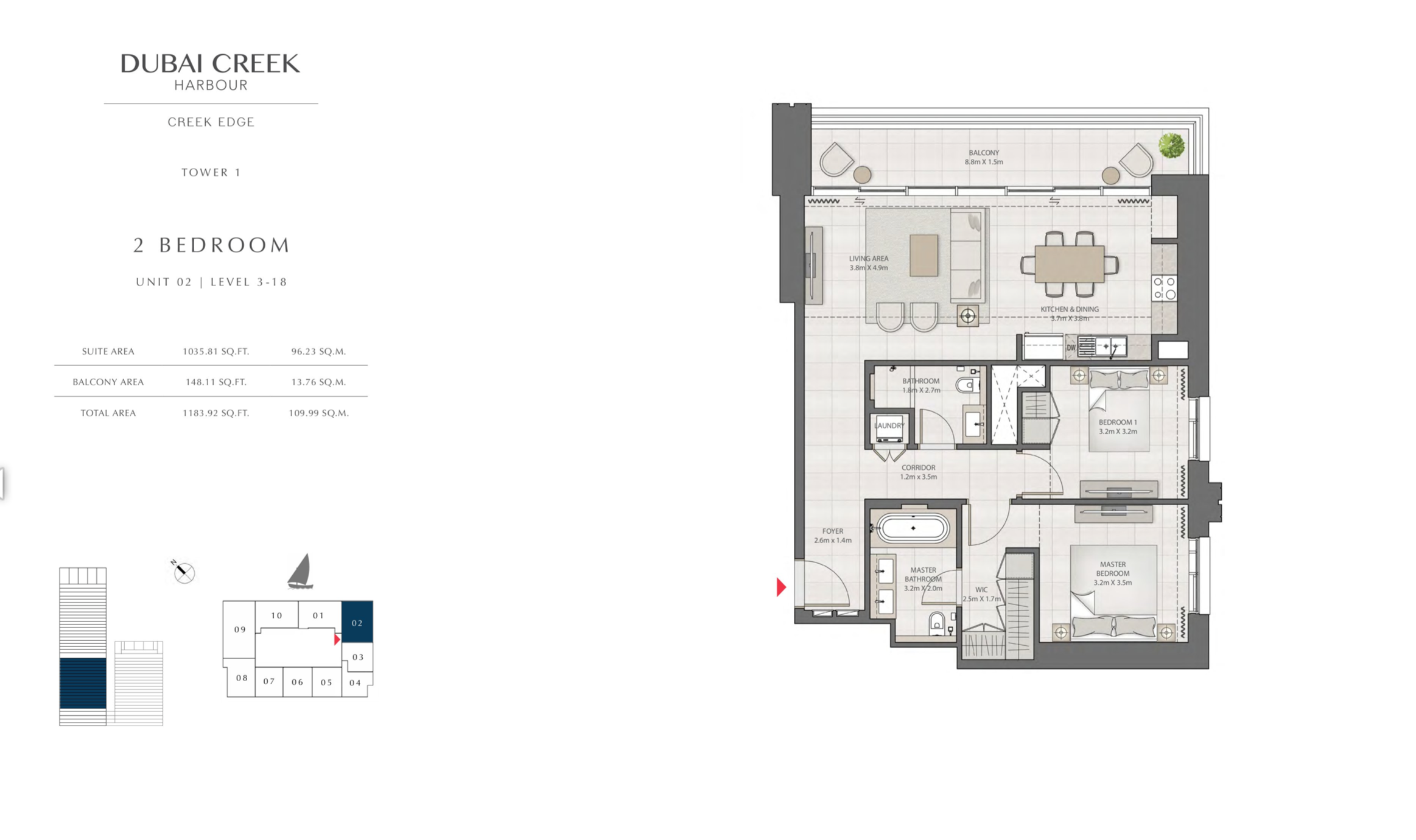 2 Bedroom Level 3-18 / Unit 2
