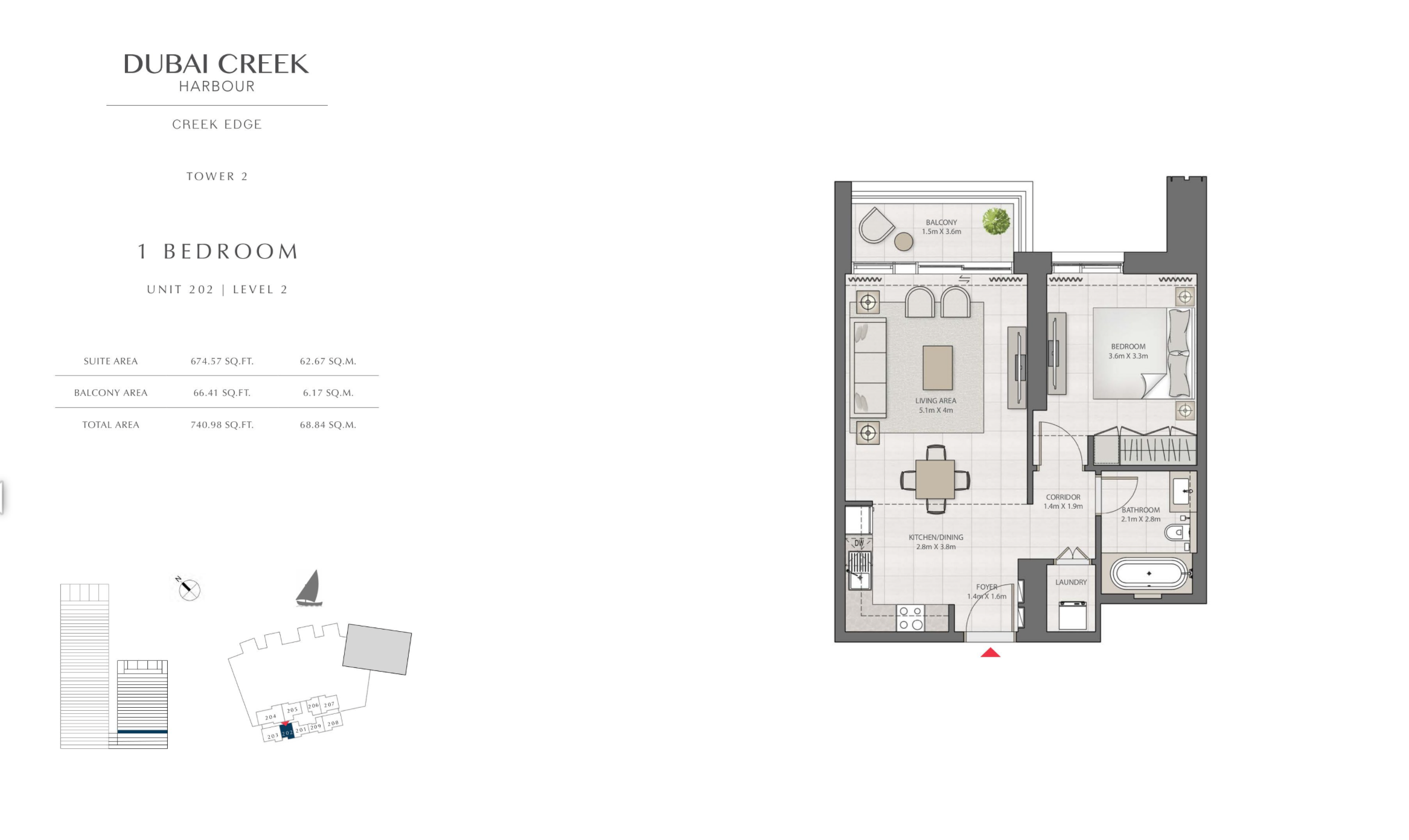 1 Bedroom Level 2 / Unit 2
