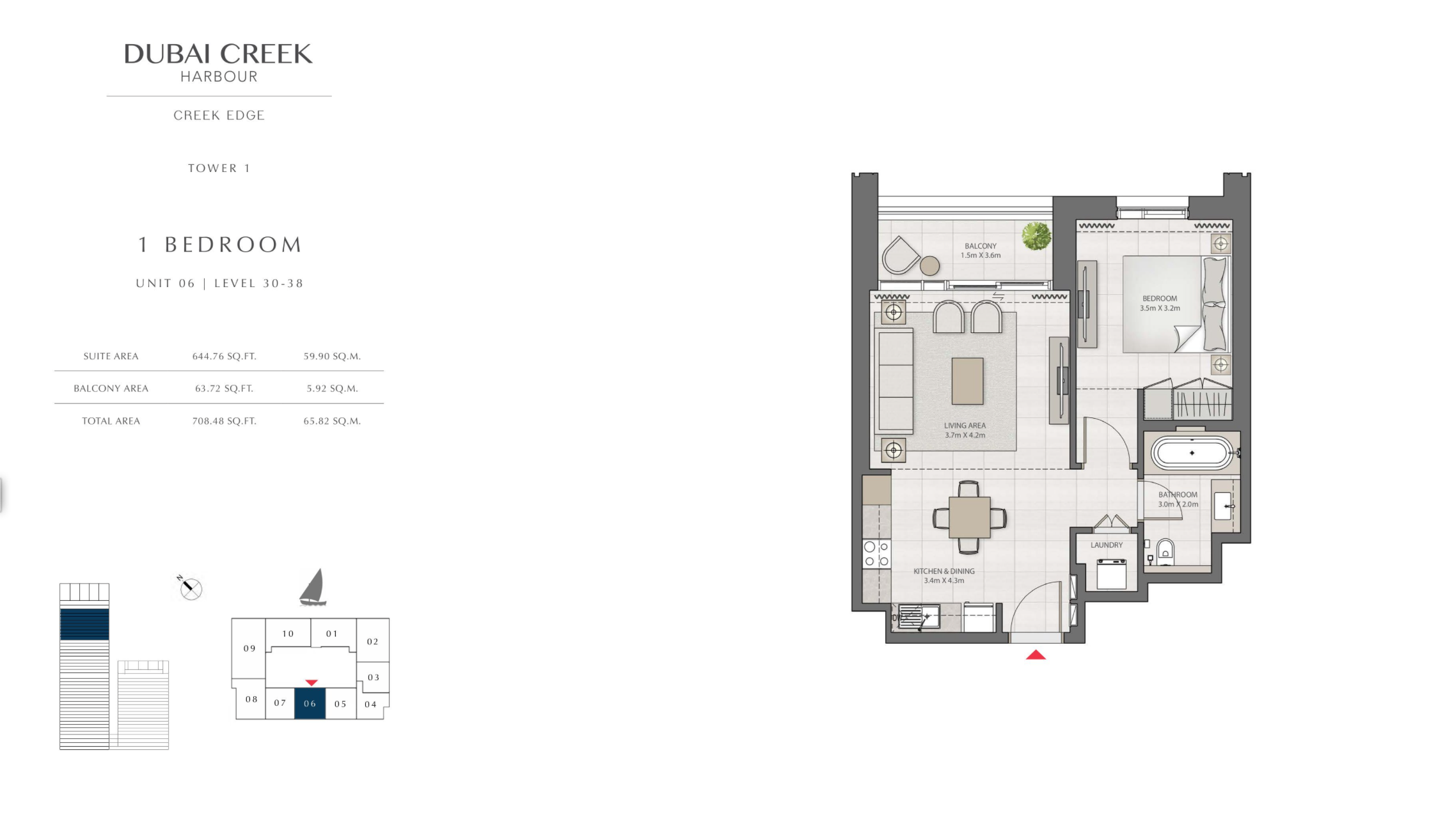 1 Bedroom Level 30-38 / Unit 6