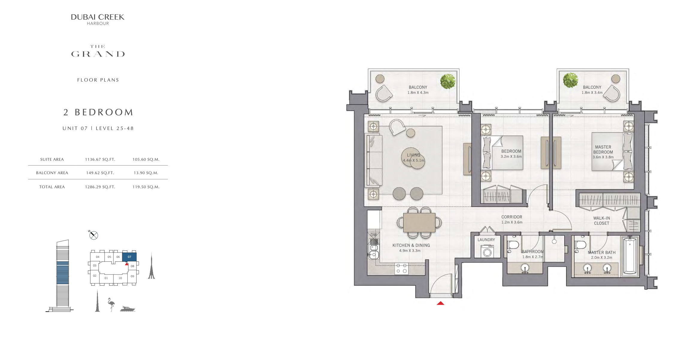 2 Bedroom Unit 07 - Level 25-48