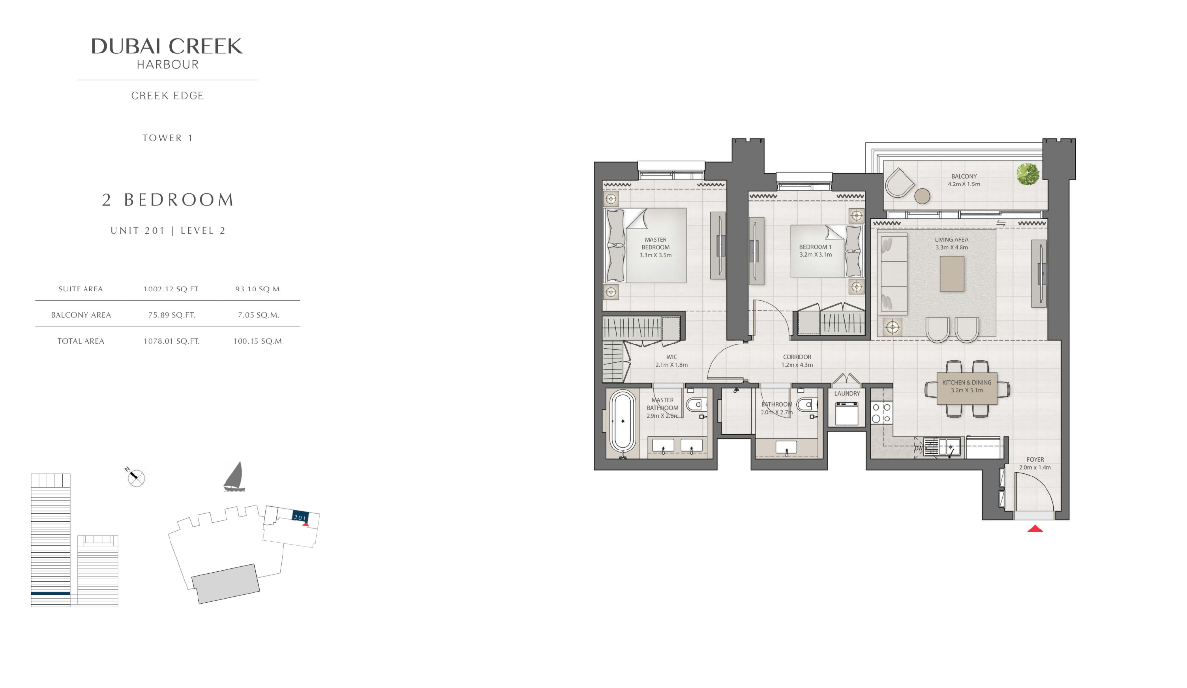 2 Bedroom Level 2 / Unit 1