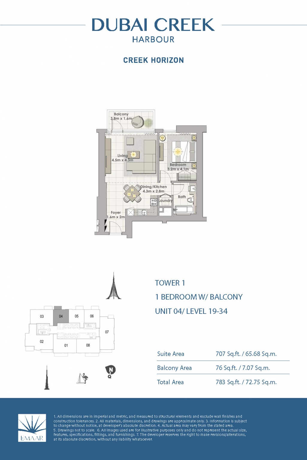 1 Bedroom Unit 04 - Level 19-34