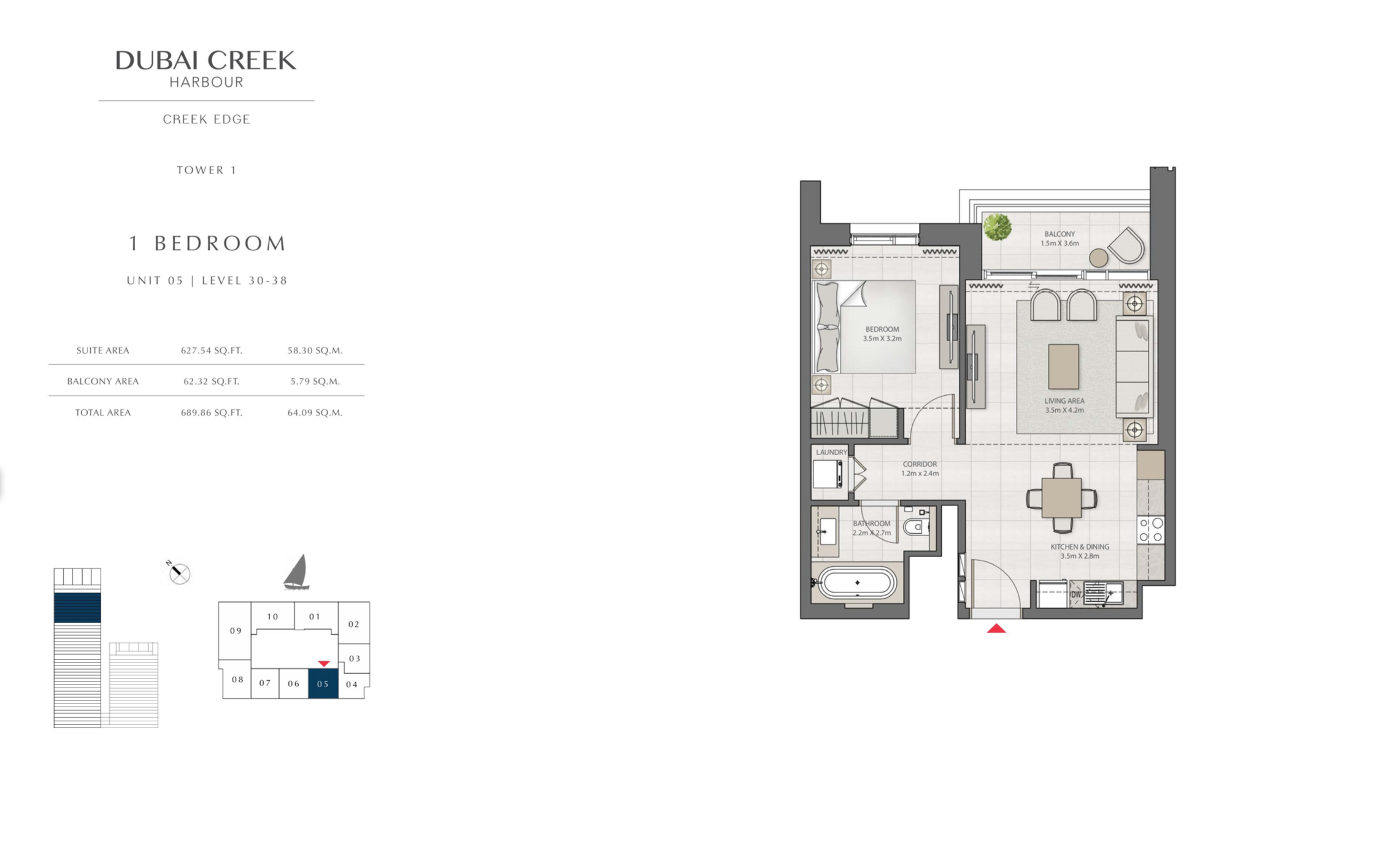 1 Bedroom Level 30-38 / Unit 5