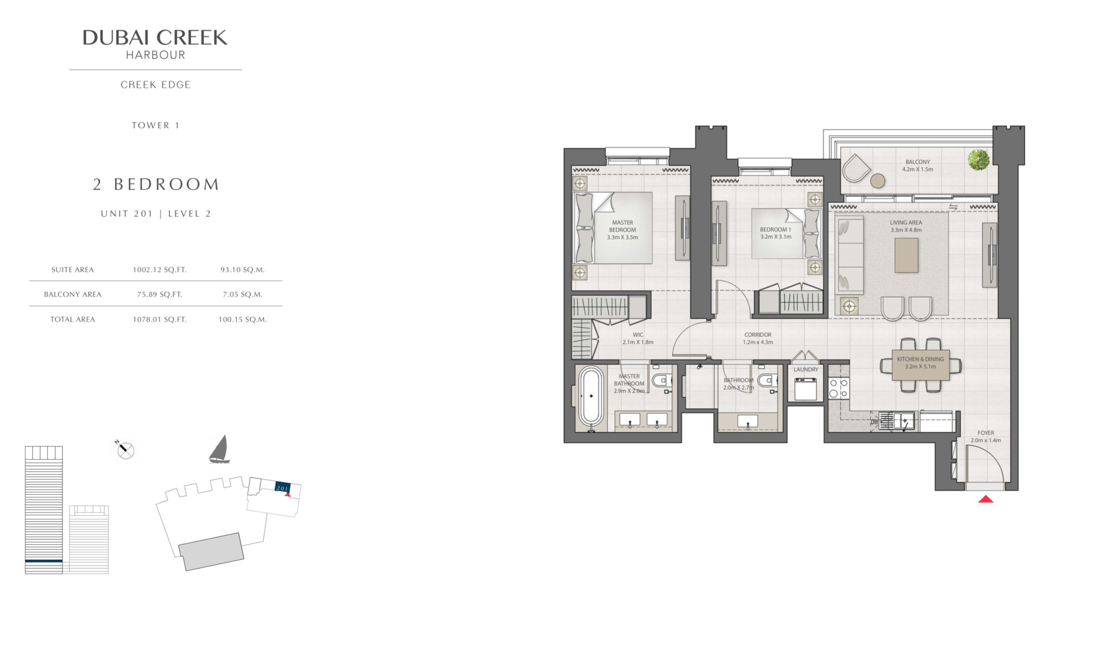 2 Bedroom Level 2 / Unit 1