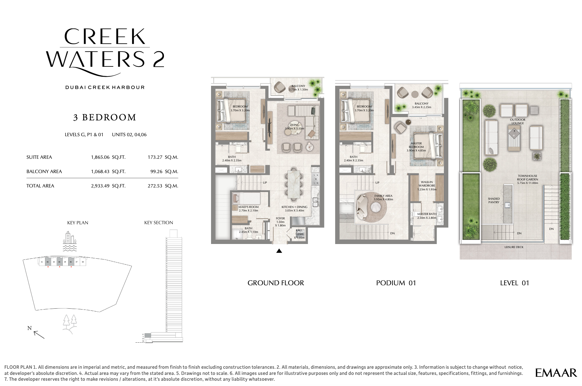 3 Bedroom Unit 2,4,6 - Level G,P1 & 1