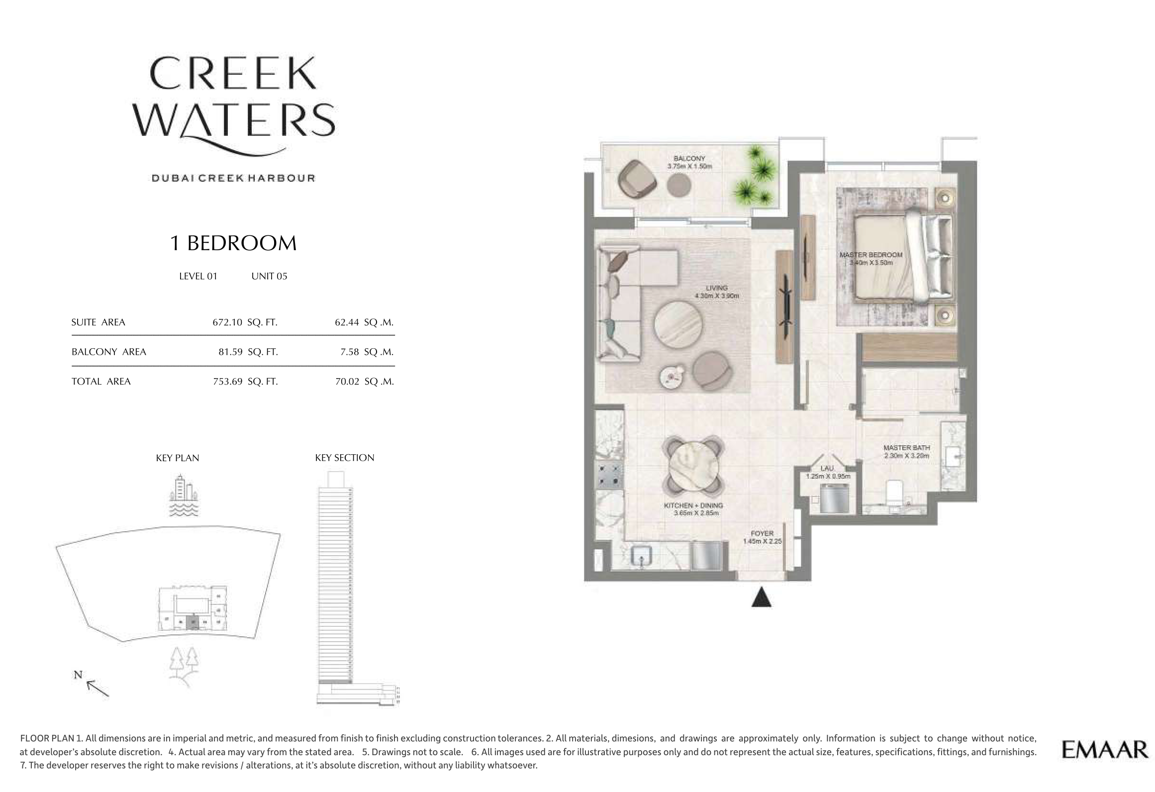 1 Bedroom Unit 5 - Level  1