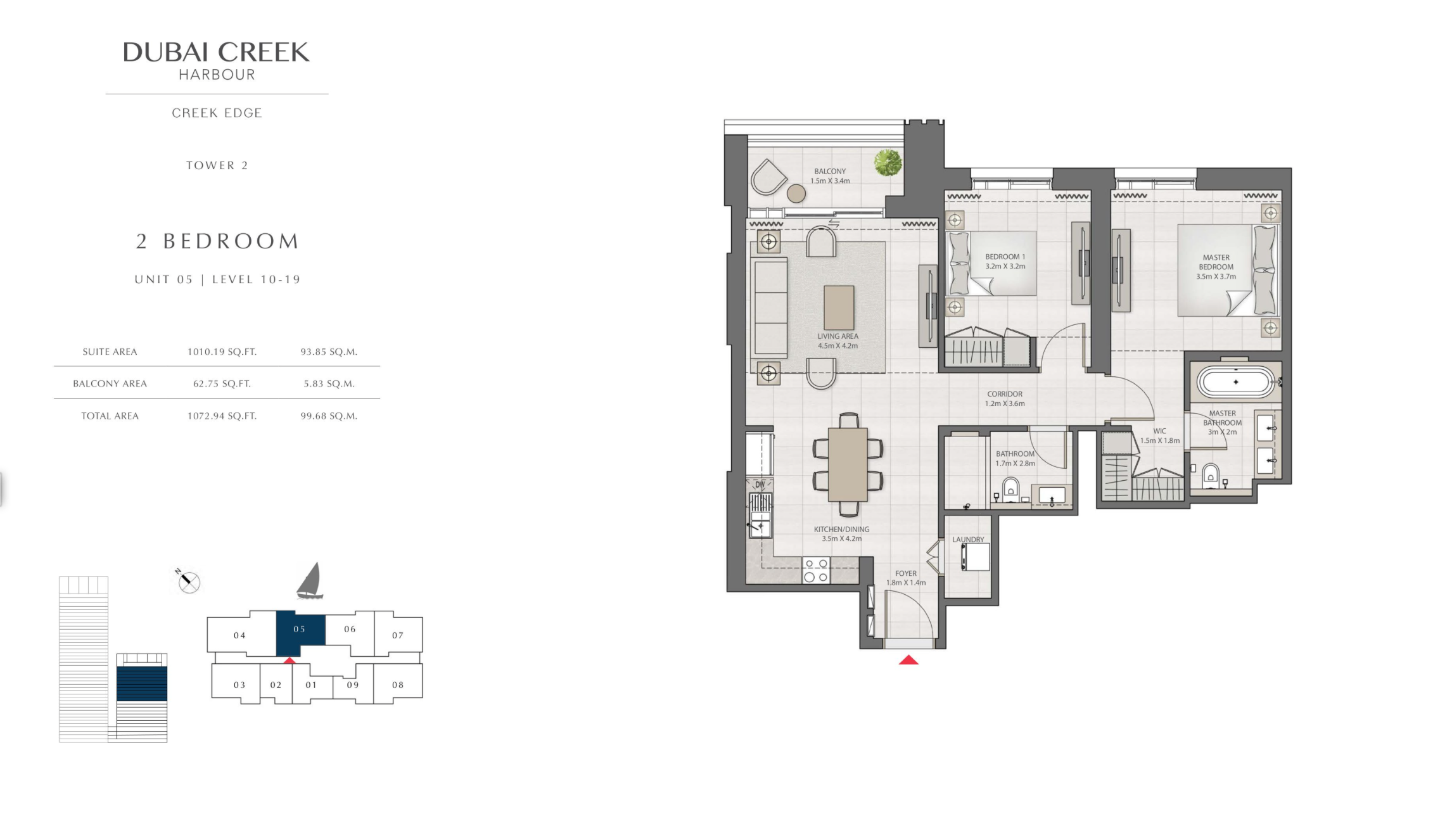 2 Bedroom Level 10-19 / Unit 5