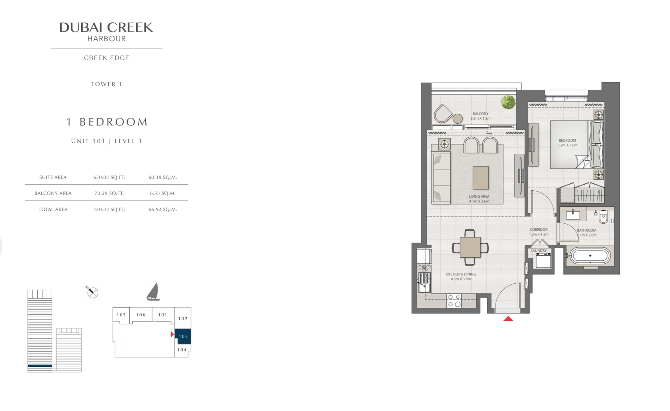 1 Bedroom Level 1 / Unit 3