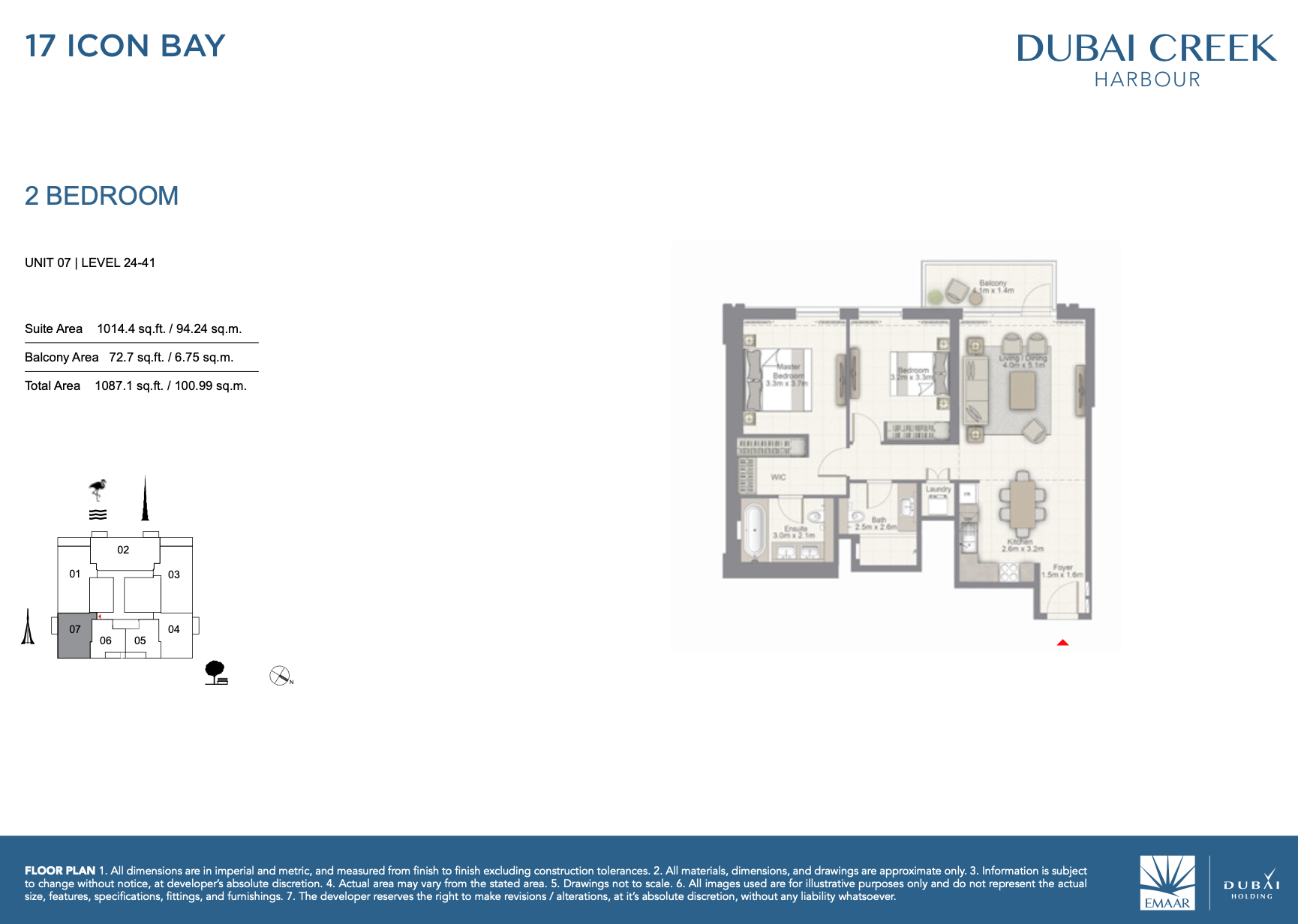 2 Bedroom Unit 07 - Level 24-41