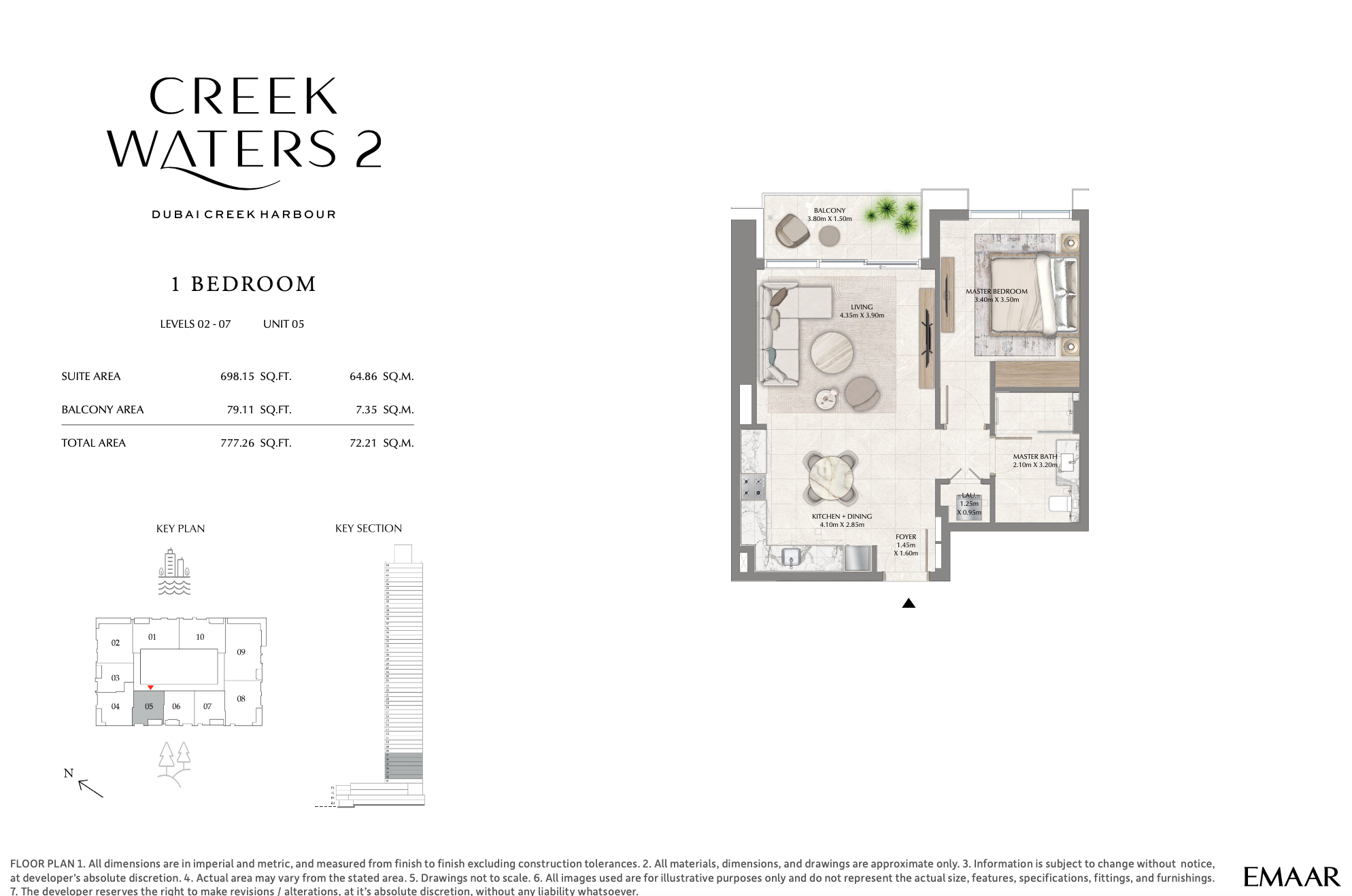 1 Bedroom Unit 5 - Level 2-7
