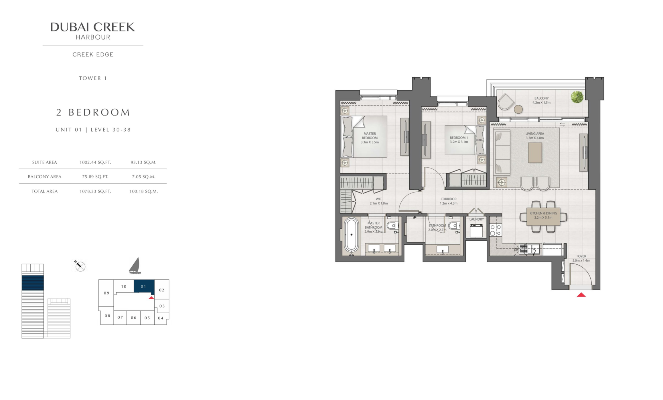 2 Bedroom Level 30-38 / Unit 1