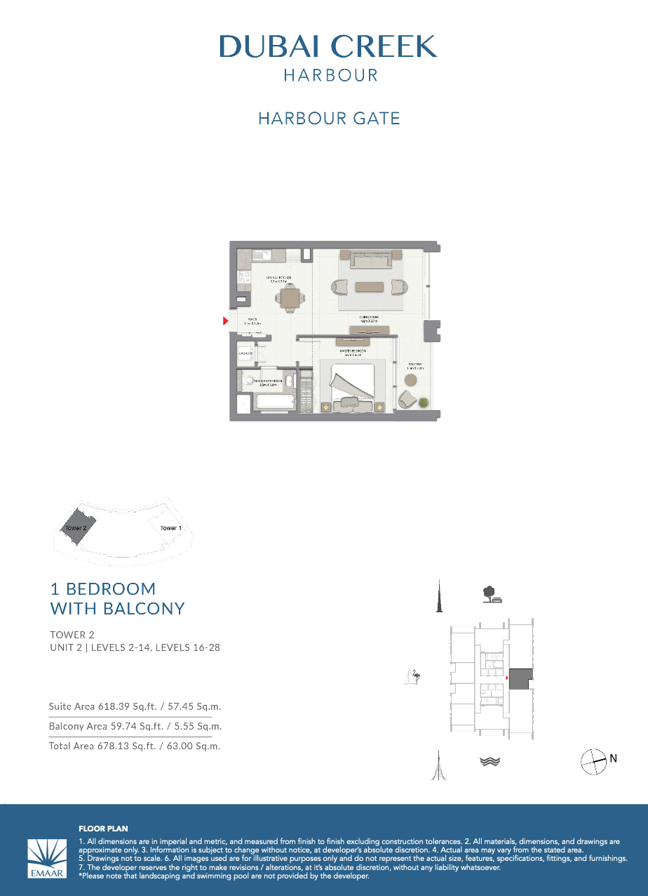 1 Bedroom with Balcony - Unit 02
