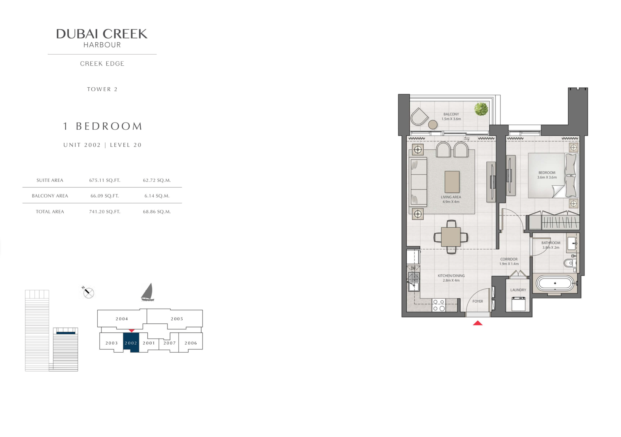 1 Bedroom Level 20 / Unit 2