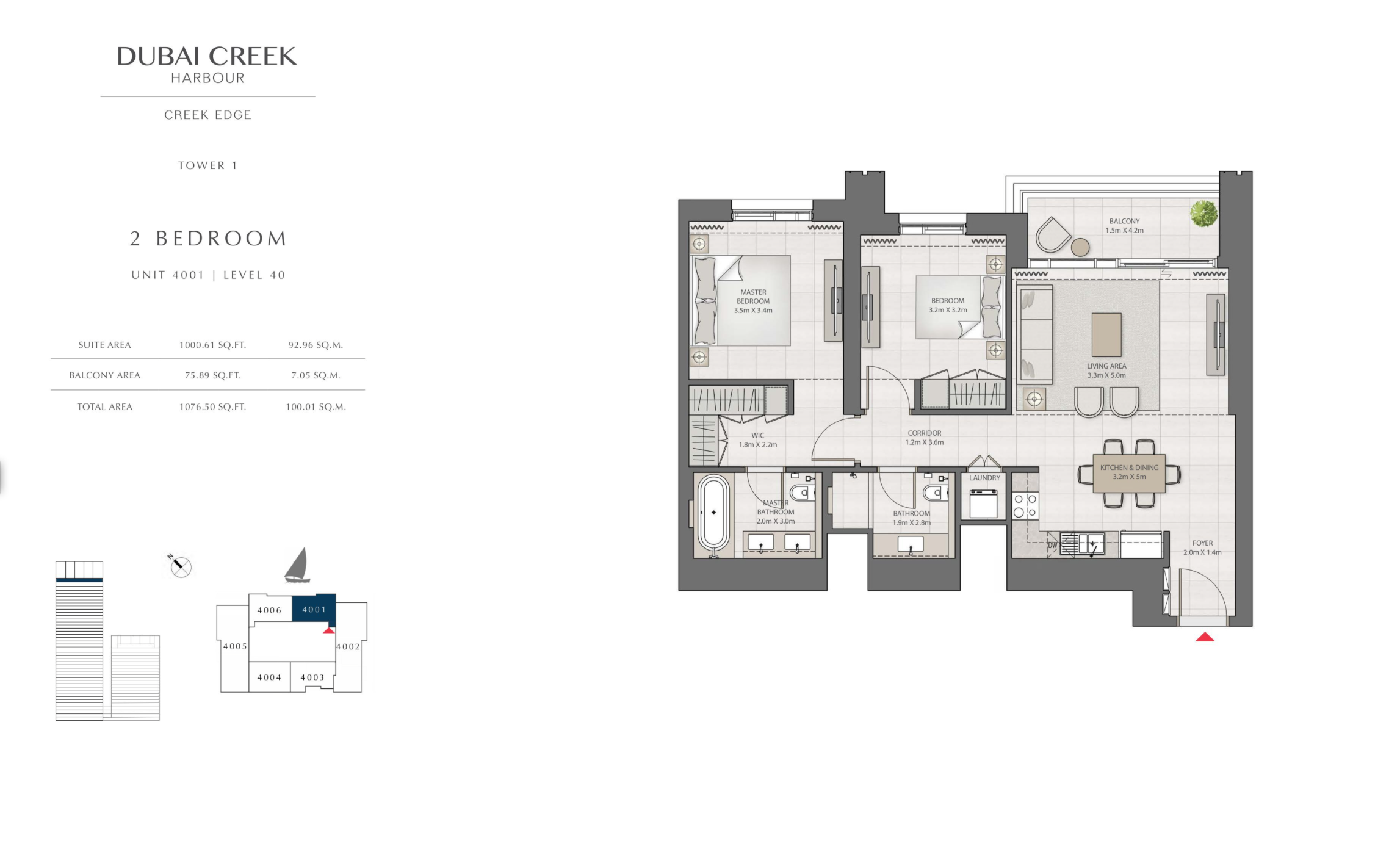 2 Bedroom Level 40 / Unit 1