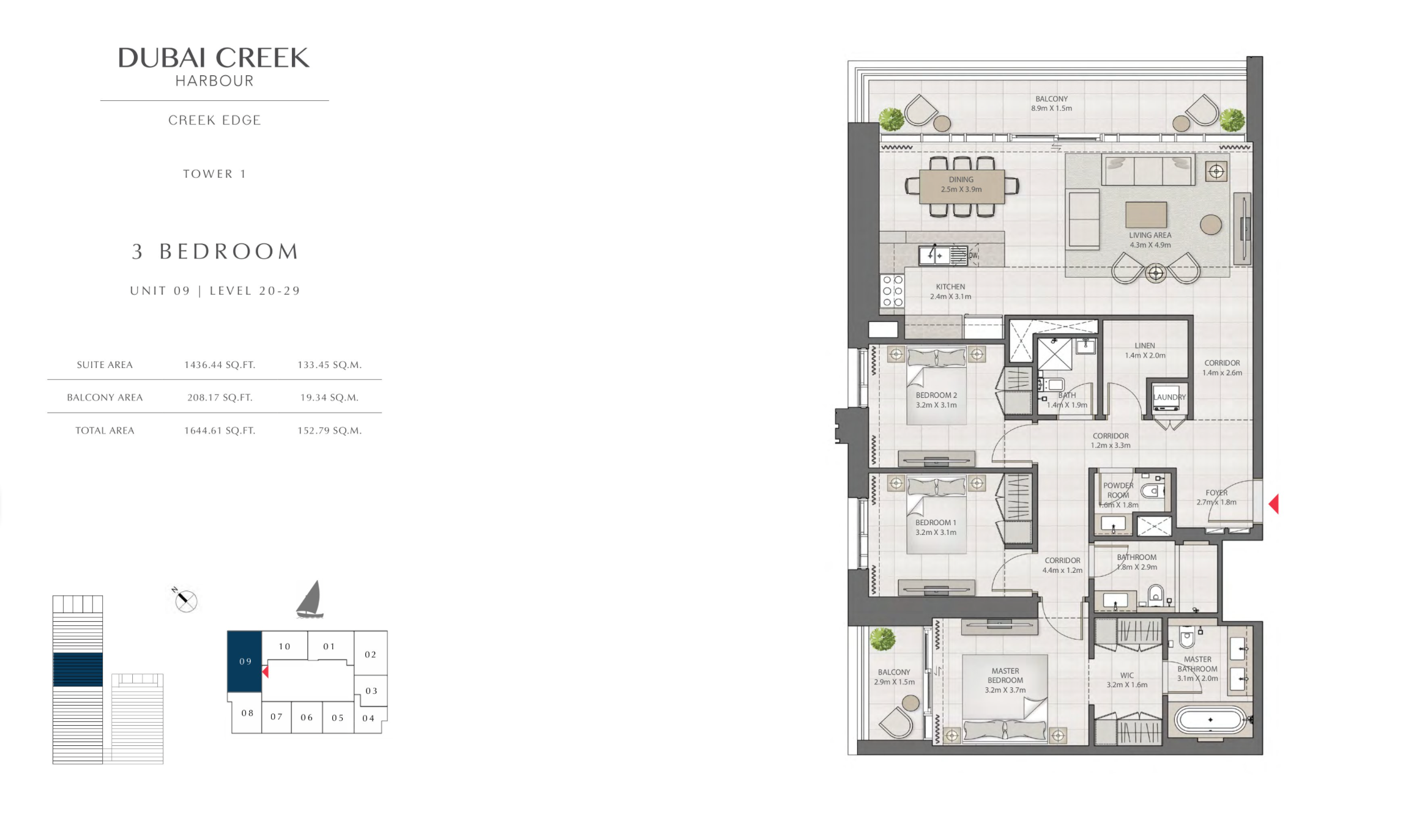 3 Bedroom - level 20-29 Unit 9