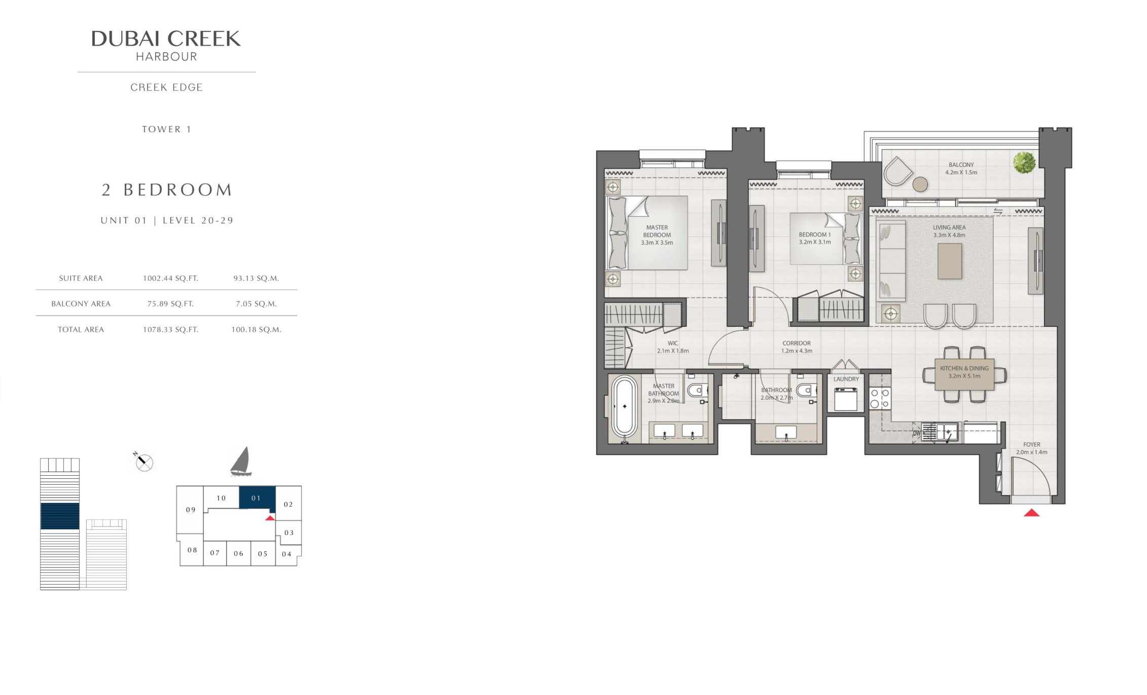 2 Bedroom Level 20-29 / Unit 1