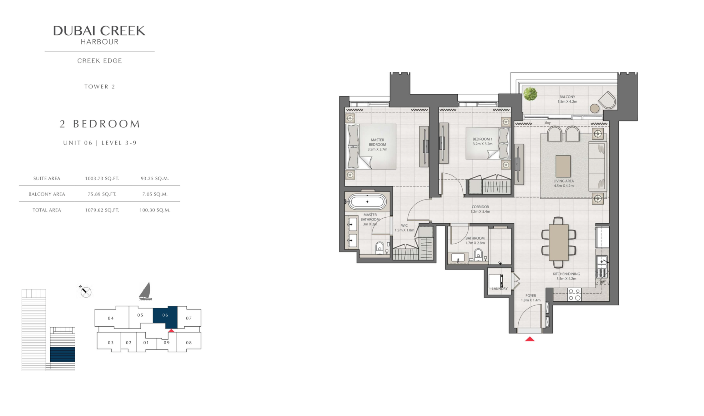 2 Bedroom Level 3-9 / Unit 6