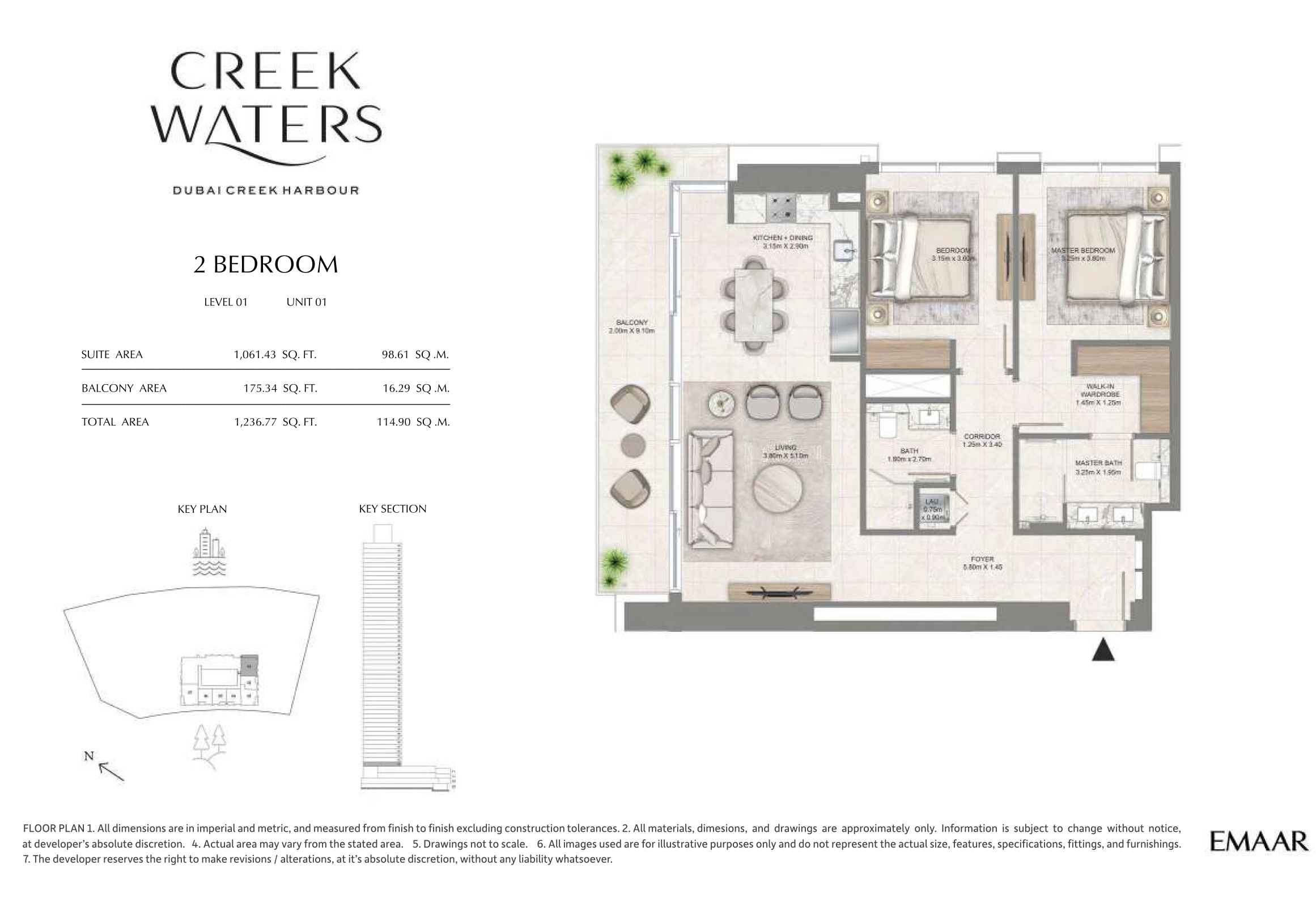 2 Bedroom Unit 1 - Level  1