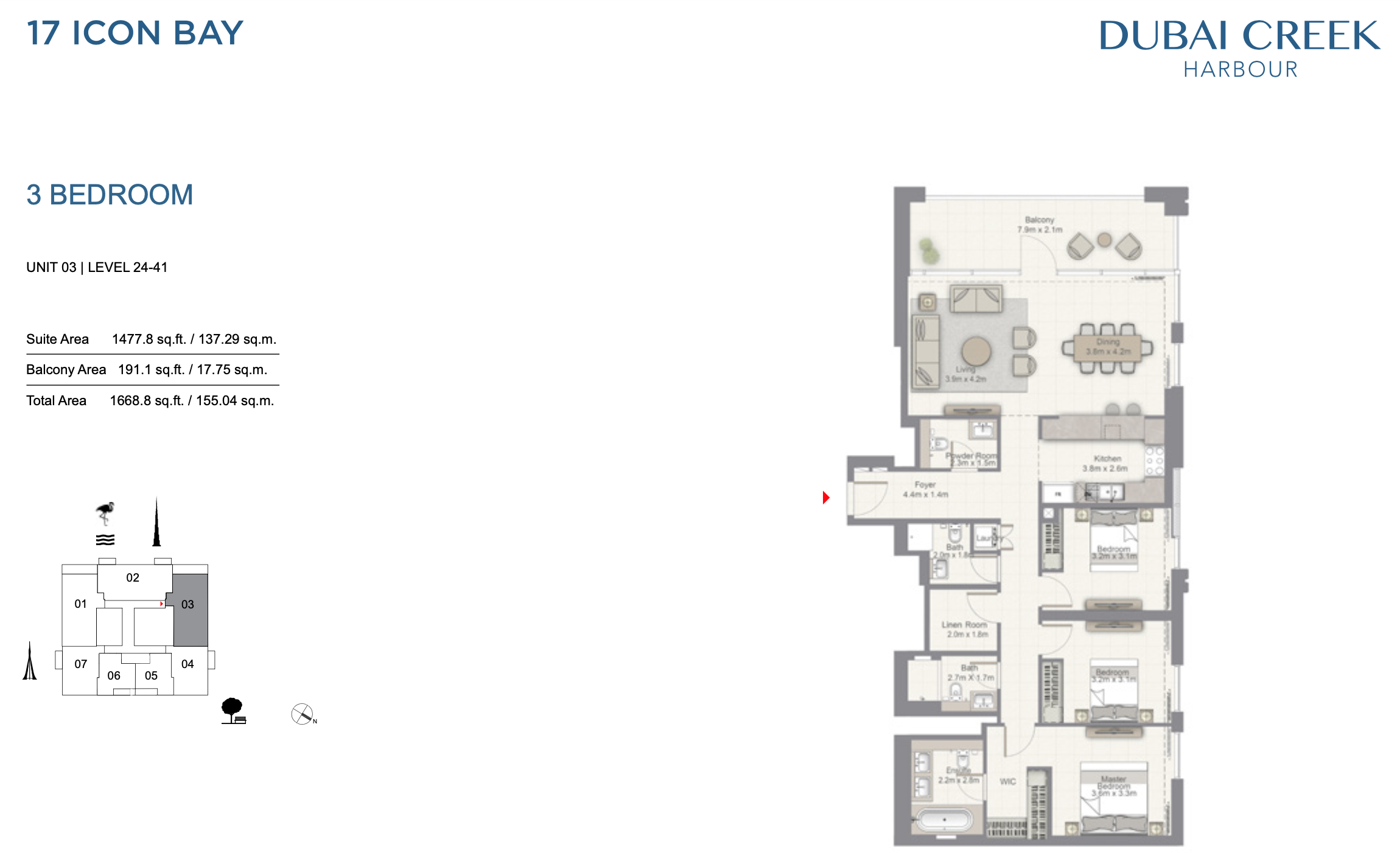 3 Bedroom Unit 03 - Level 24-41