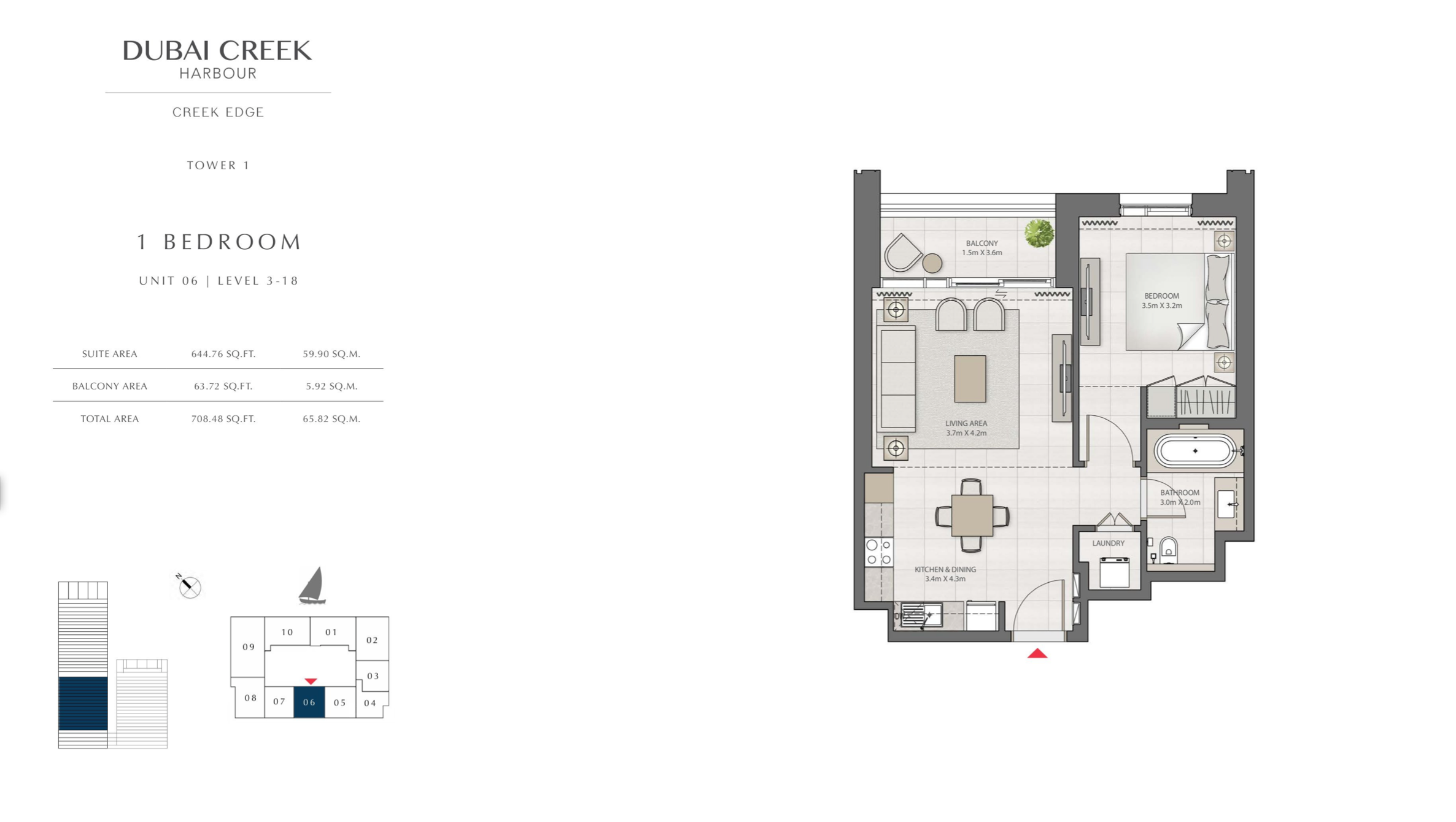 1 Bedroom Level 3-18 / Unit 6