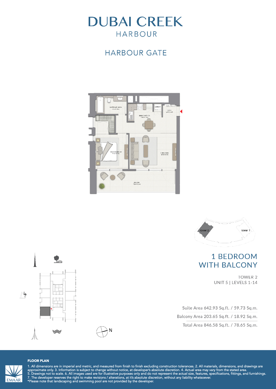 1 Bedroom with Balcony — Unit 05