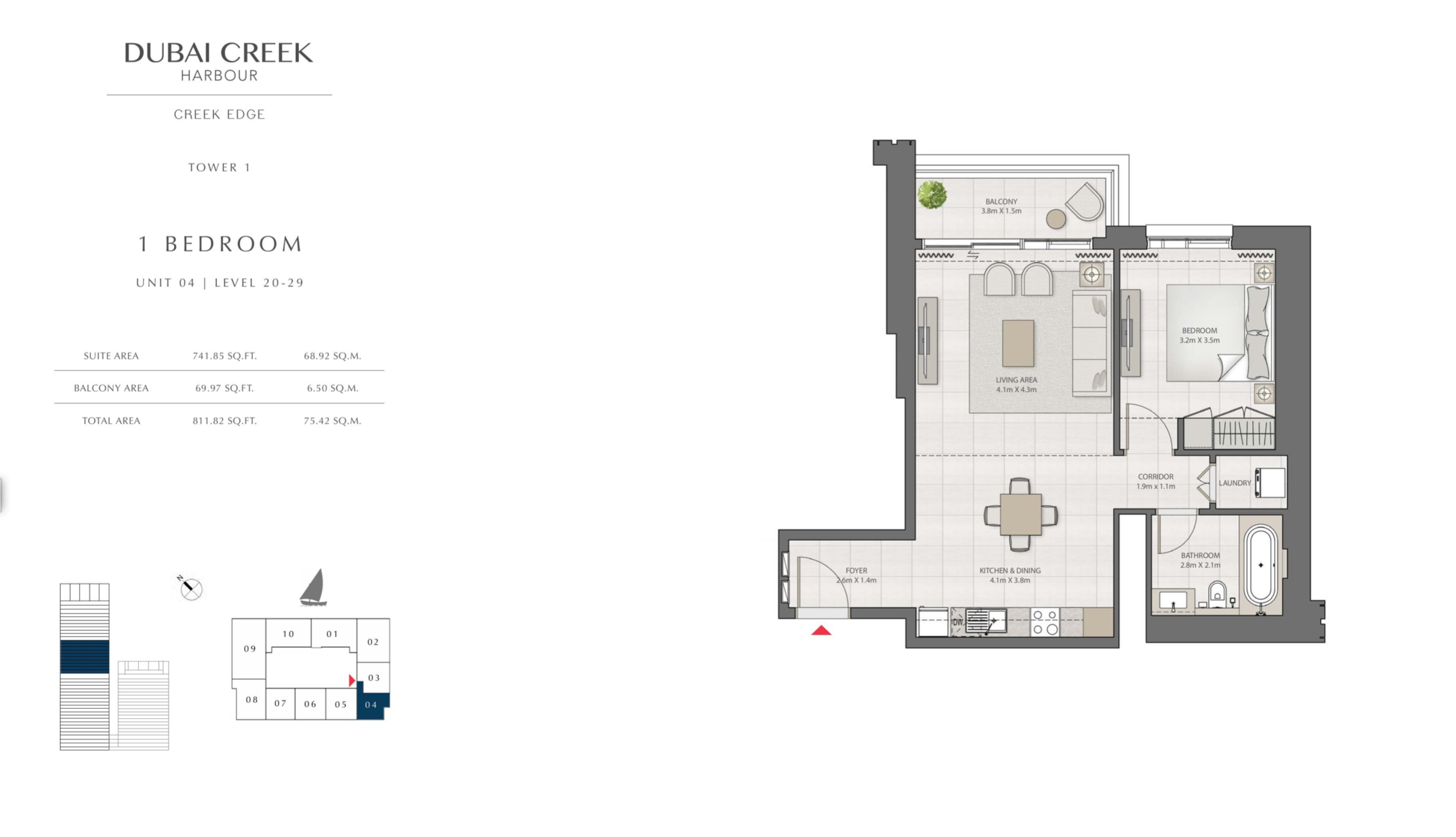 1 Bedroom Level 20-29 / Unit 4