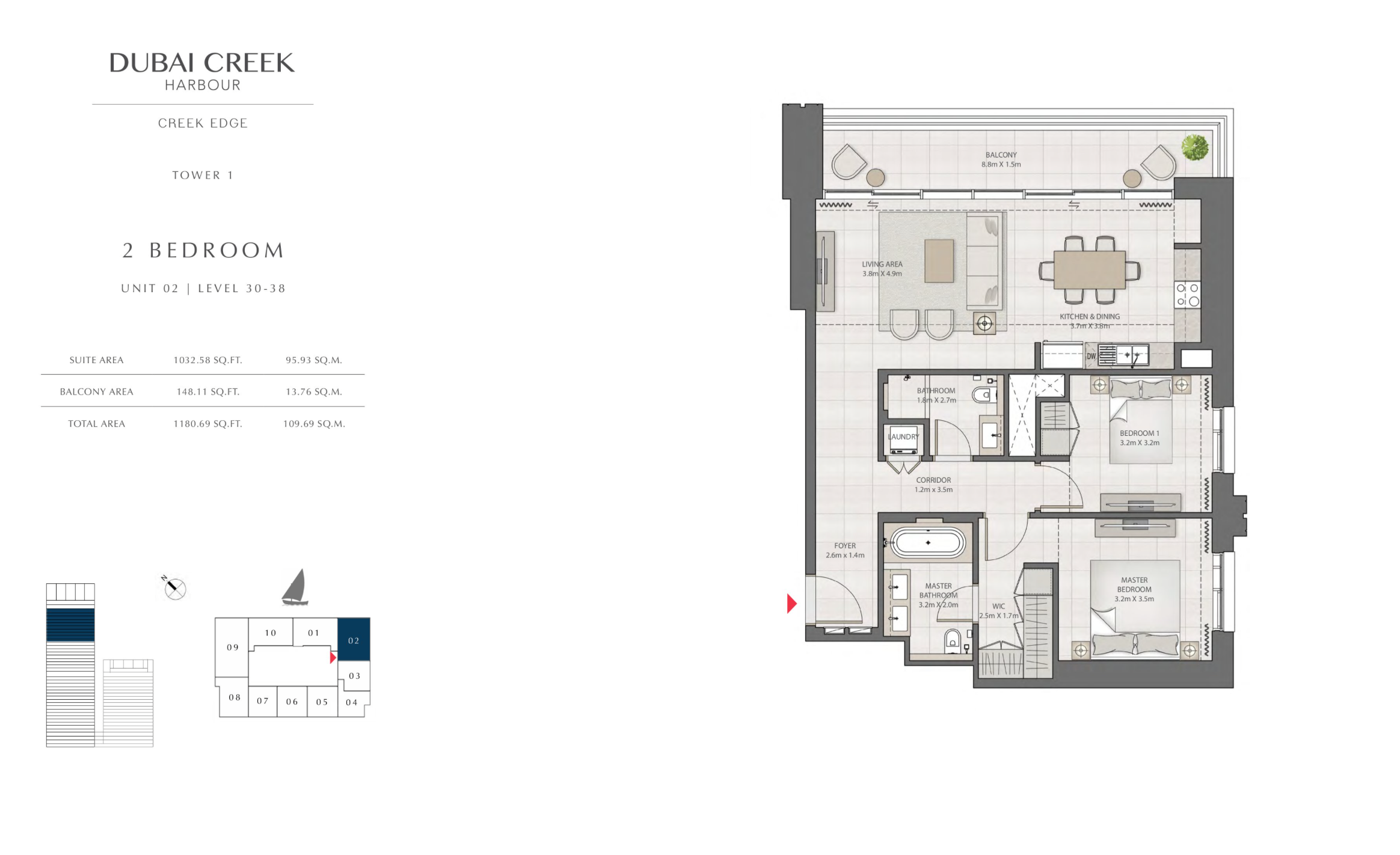 2 Bedroom Level 30-38 / Unit 2