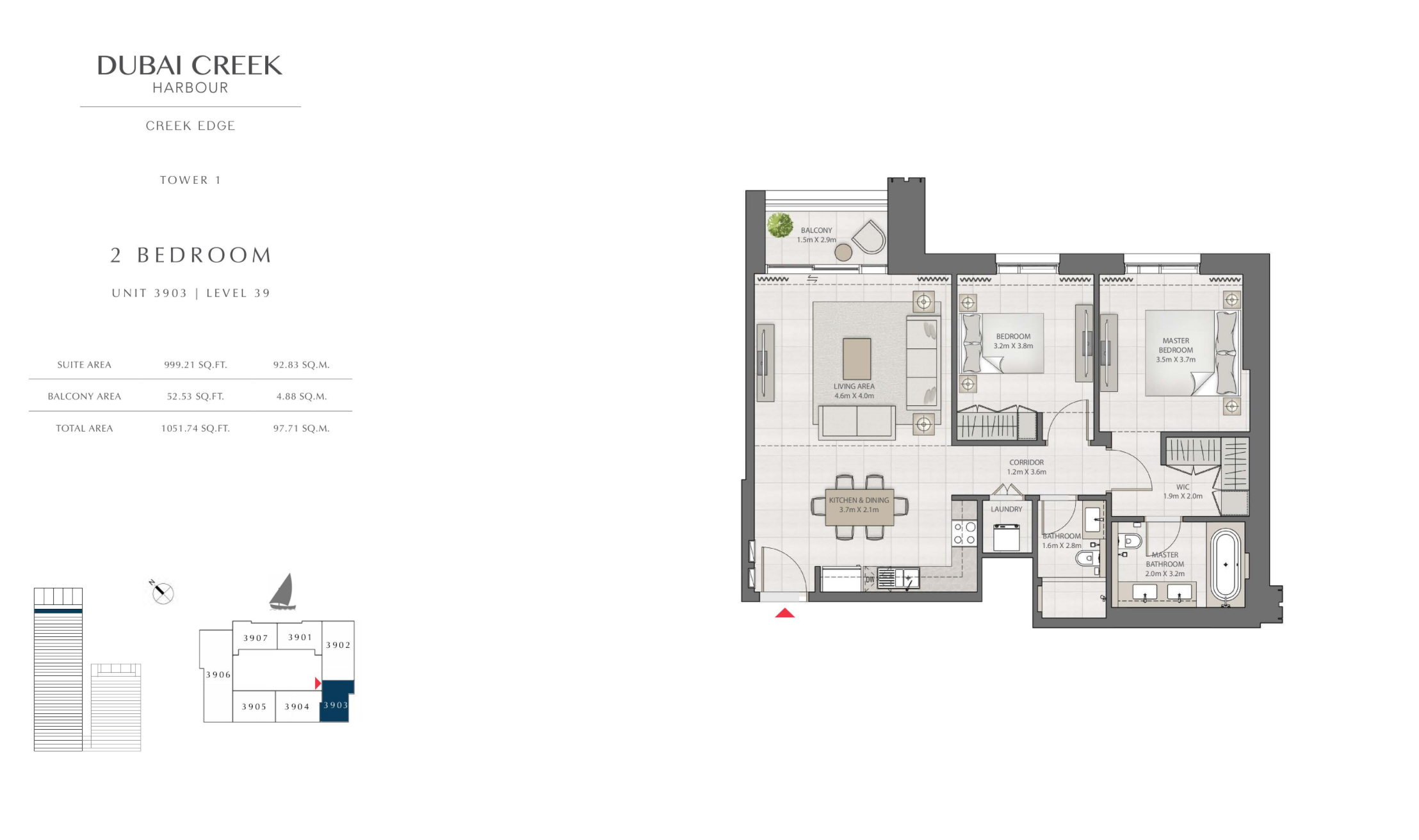1 Bedroom Level 39 / Unit 3