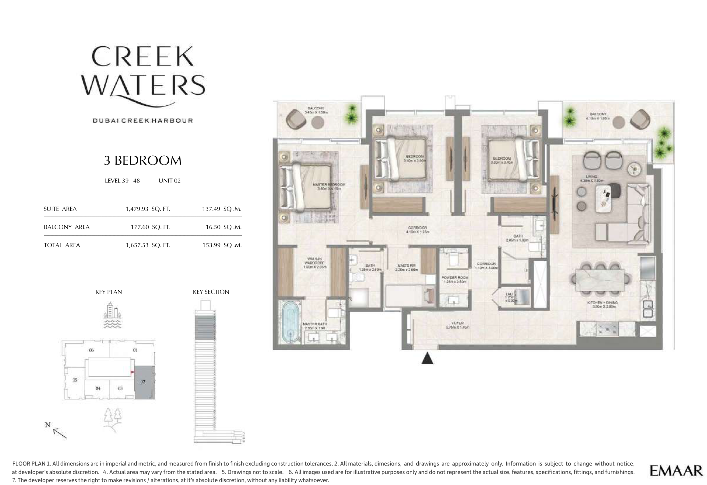3 Bedroom Unit 2 - Level 39-48