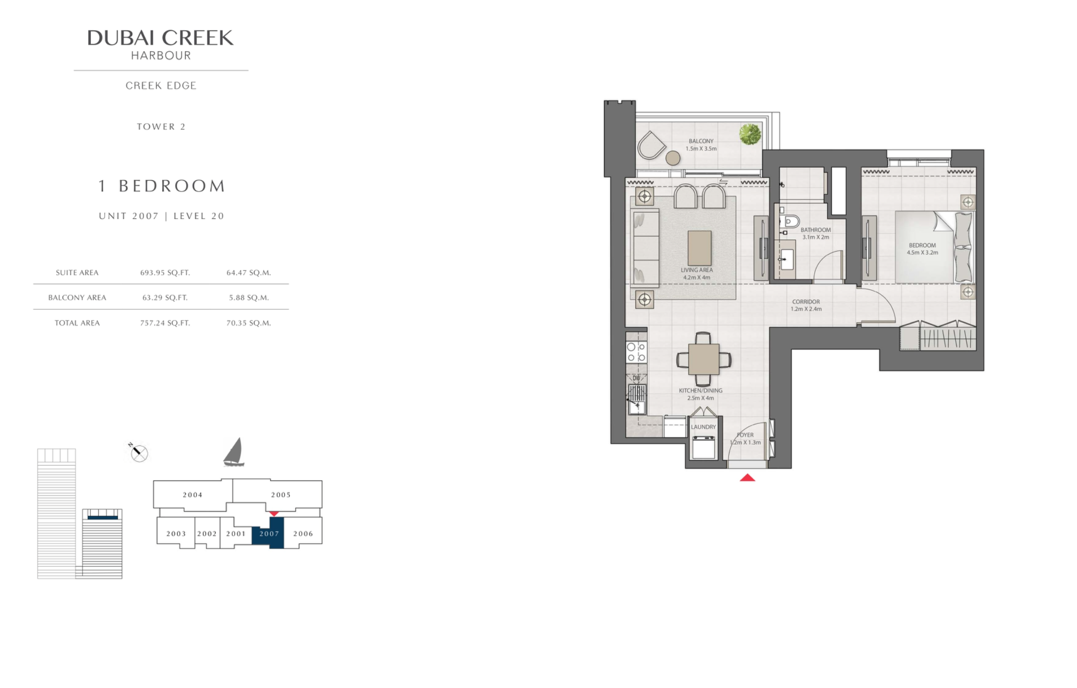 1 Bedroom Level 20 / Unit 7