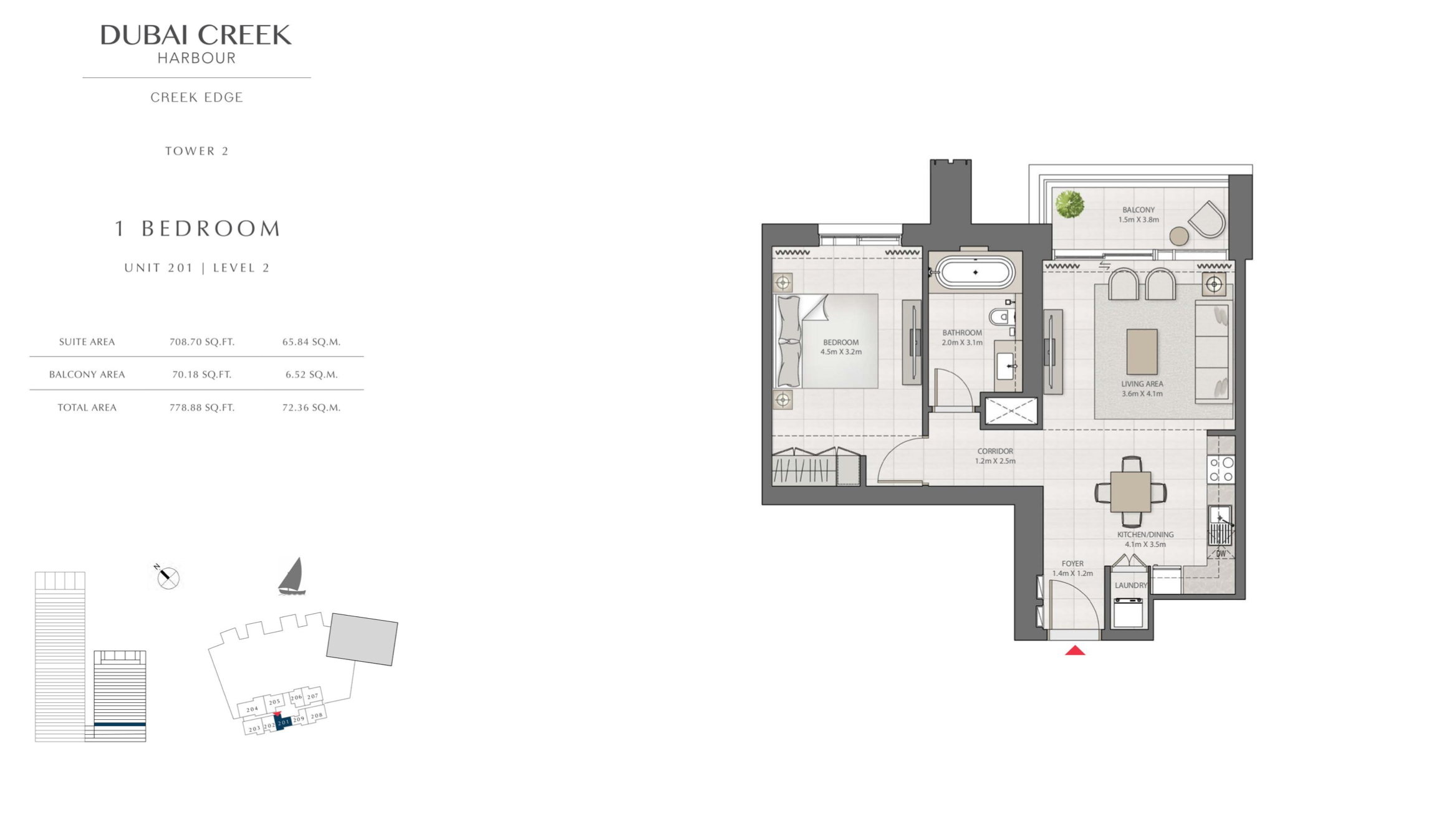 1 Bedroom Level 1 / Unit 2