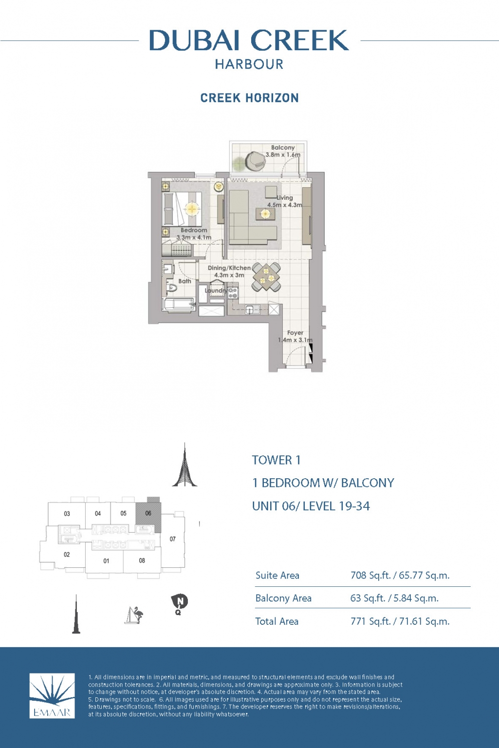 1 Bedroom Unit 06 - Level 19-34