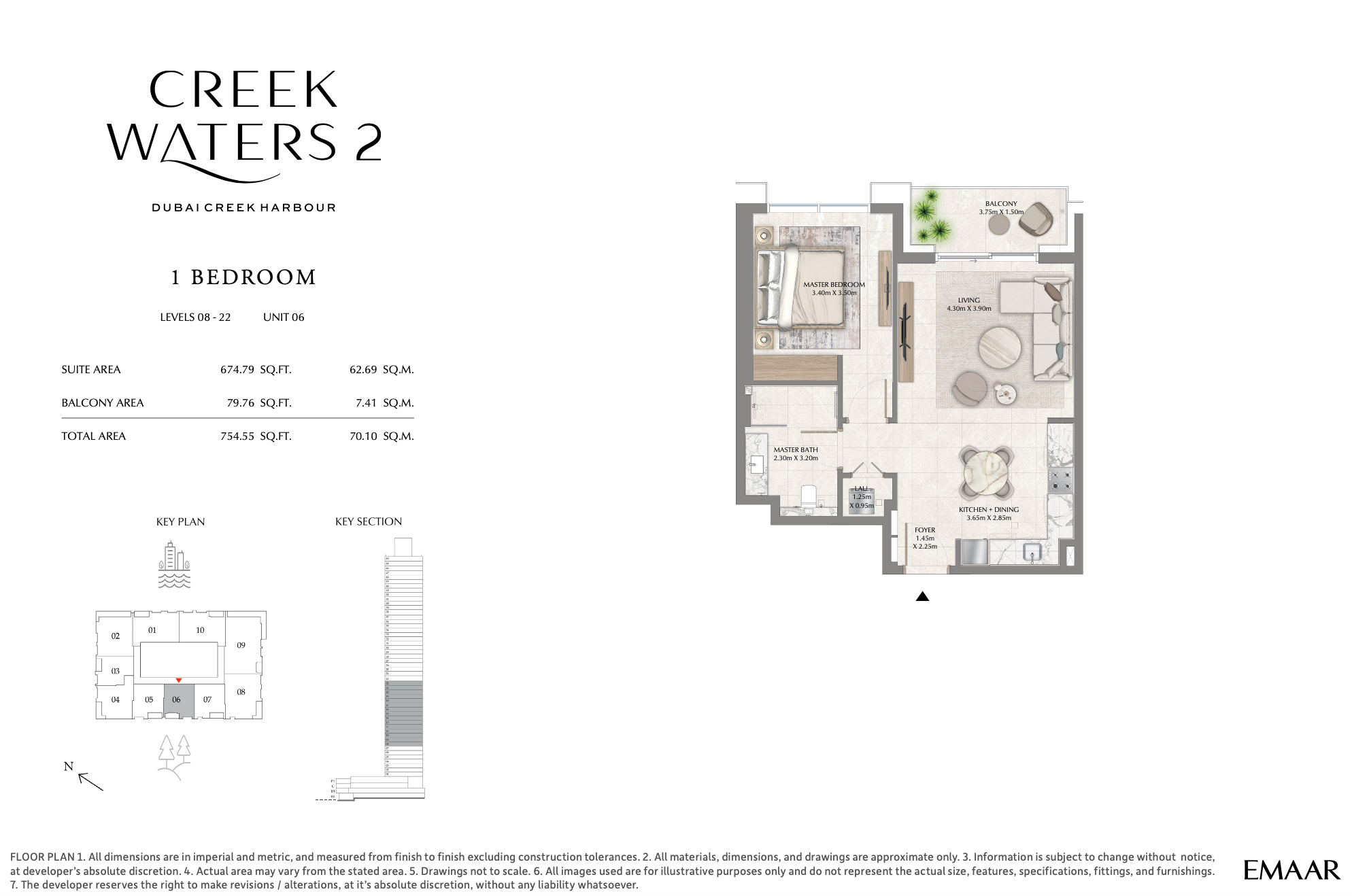 1 Bedroom Unit 6 - Level 8-22