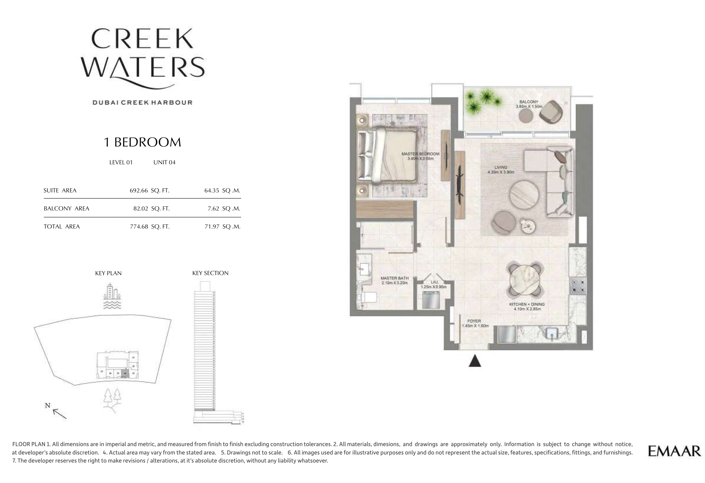 1 Bedroom Unit 4 - Level  1