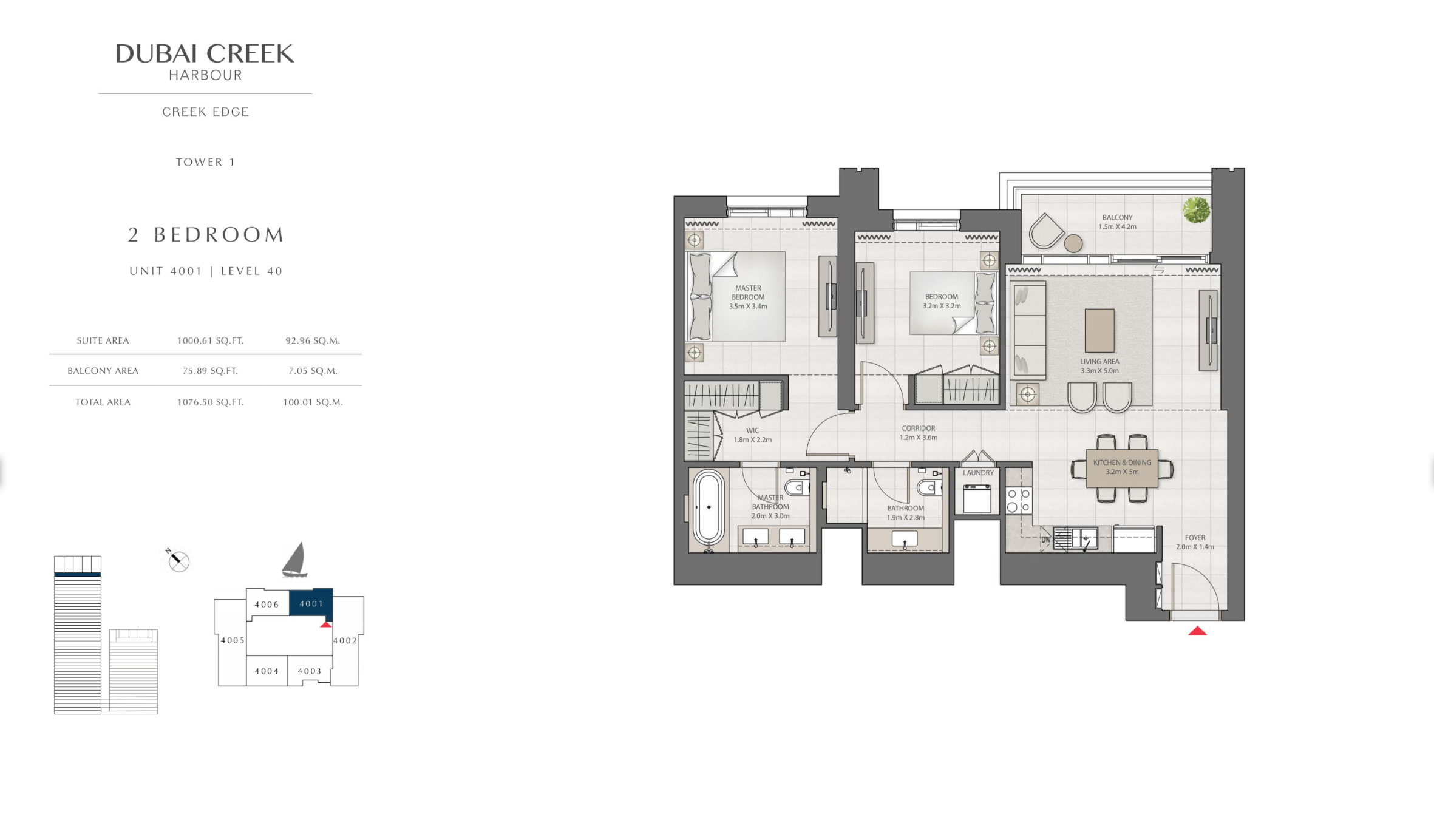 2 Bedroom Level 40 / Unit 1