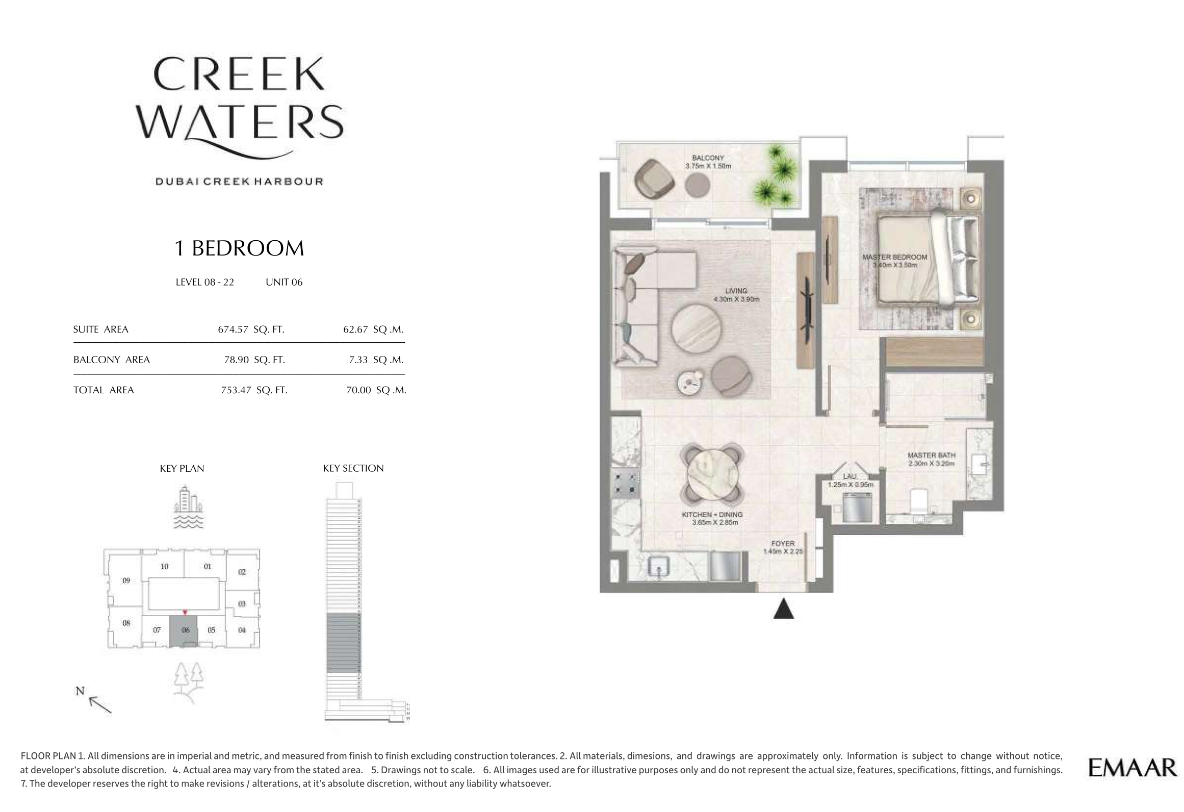 1 Bedroom Unit 6 - Level 8-22