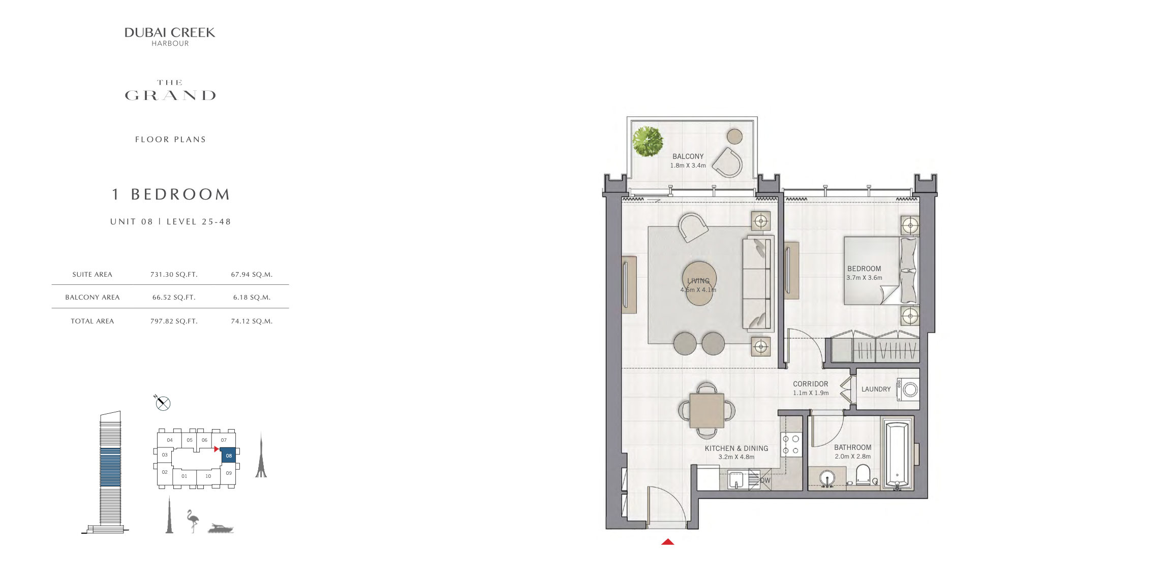 1 Bedroom Unit 08 - Level 25-48