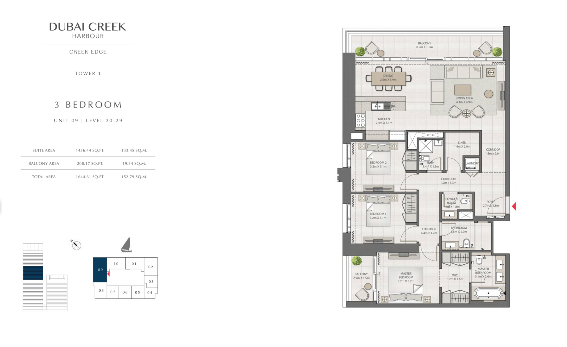 3 Bedroom Level 20-29 / Unit 9