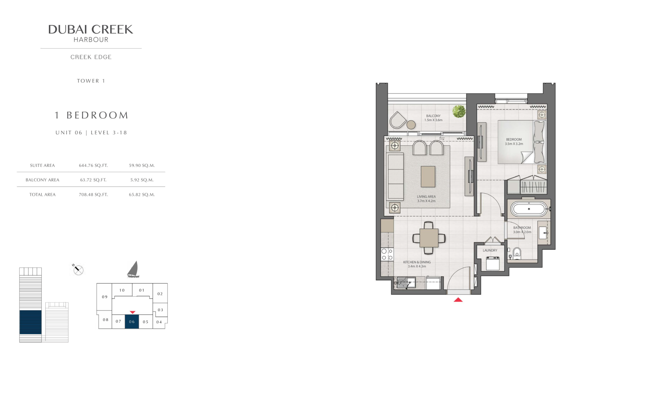 1 Bedroom Level 3-18 / Unit 6