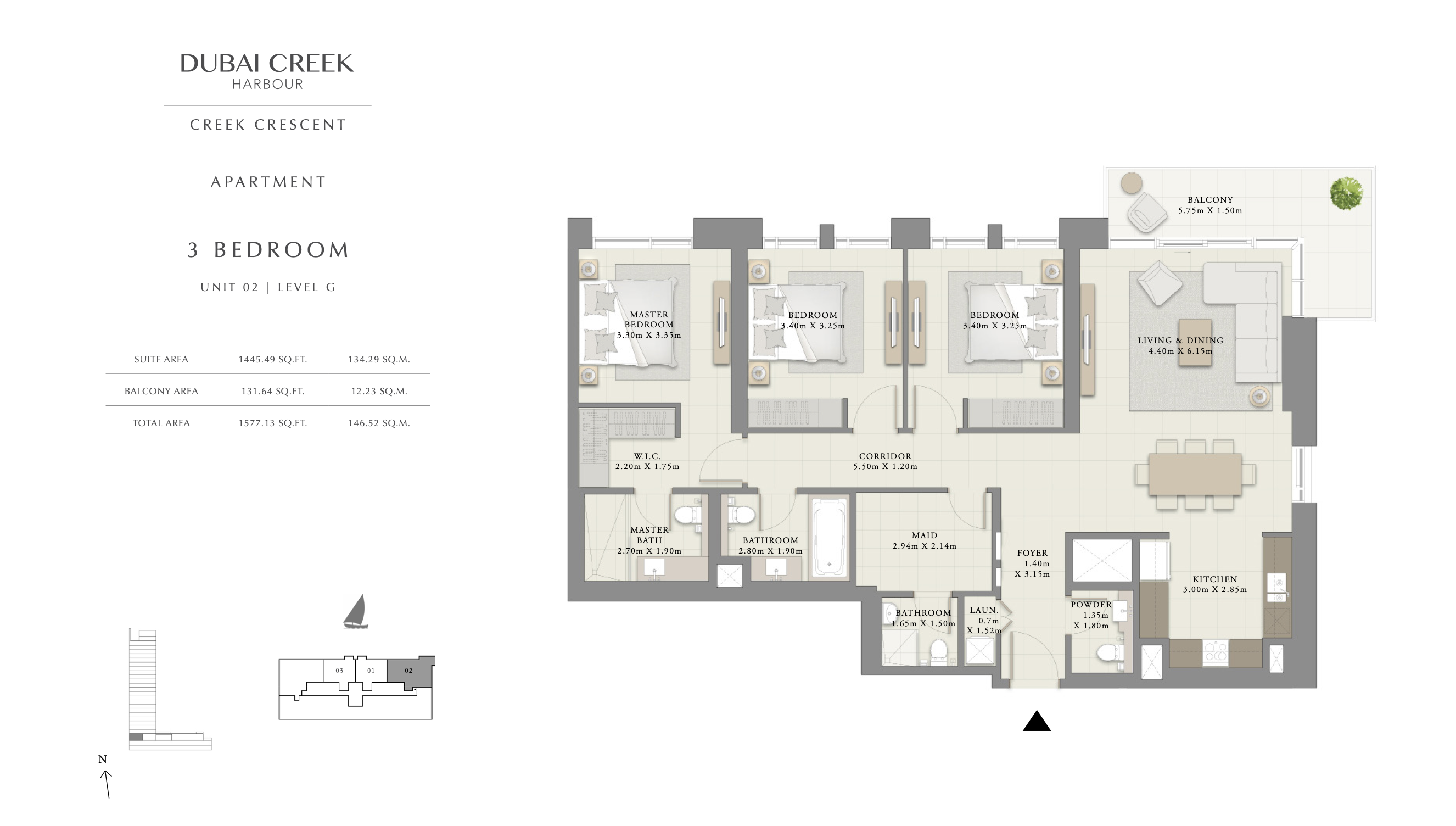 3 Bedroom Unit 02 - Level G