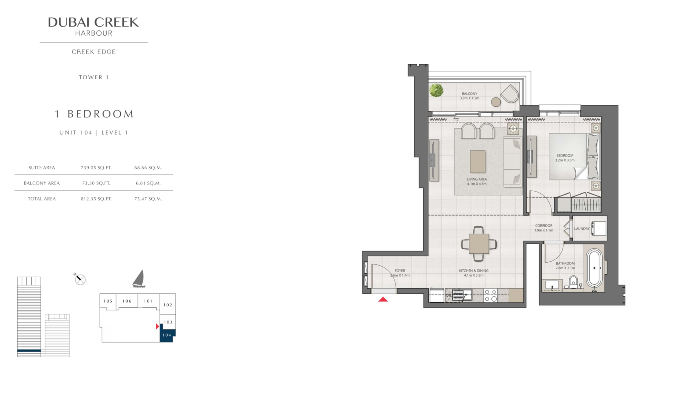 1 Bedroom Level 1 / Unit 4
