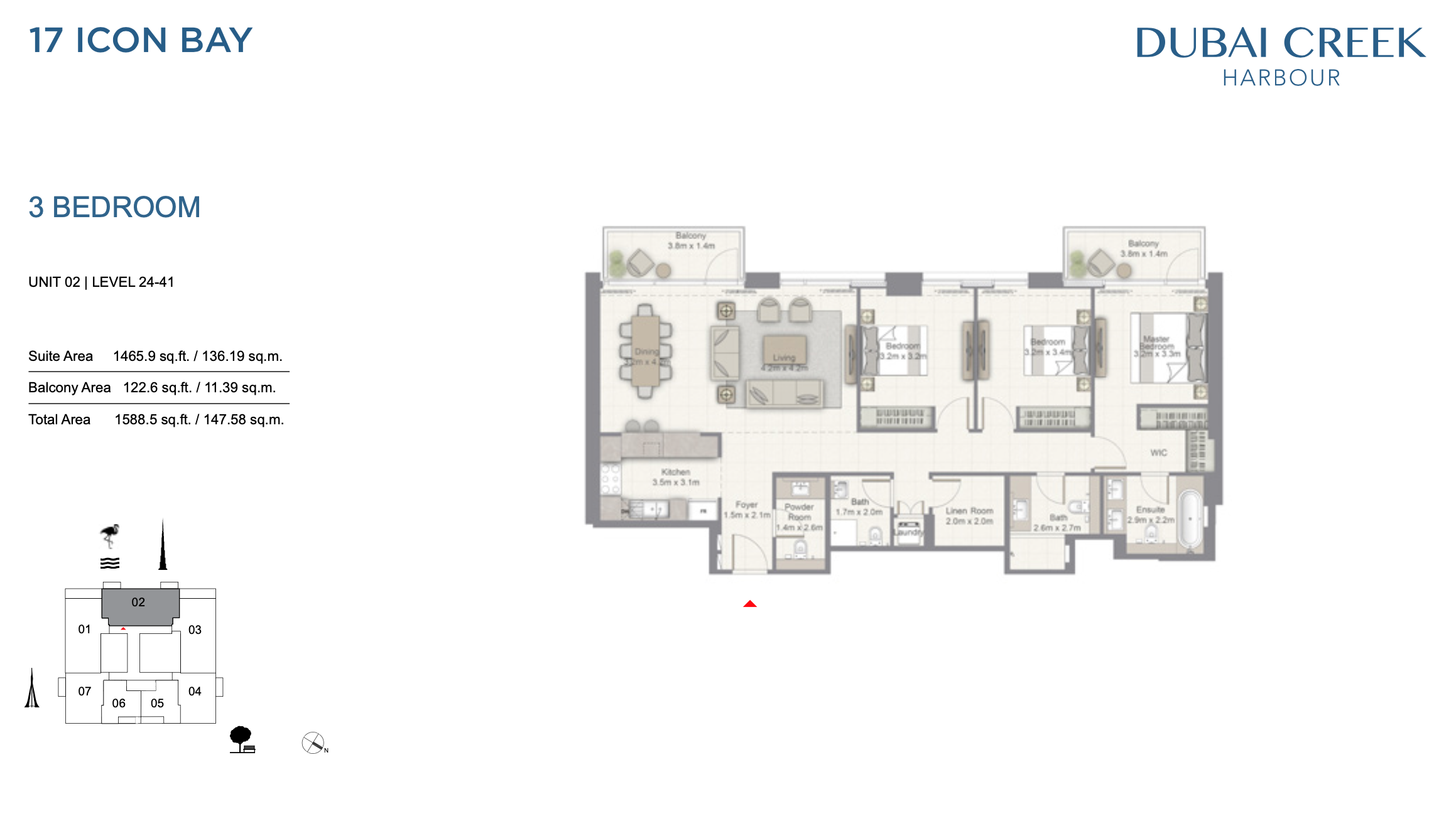 3 Bedroom Unit 02 - Level 24-41