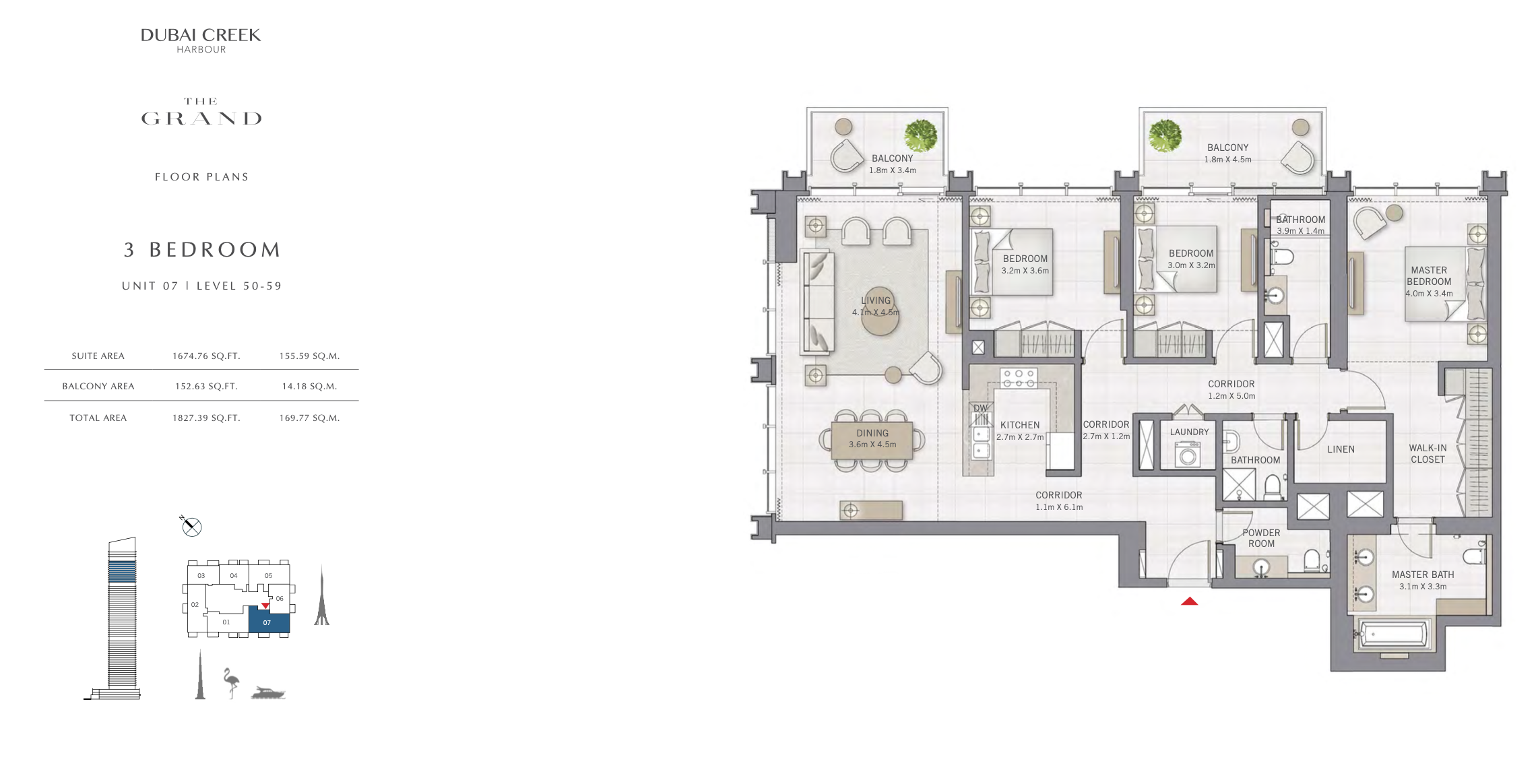 3 Bedroom Unit 07 - Level 50-59