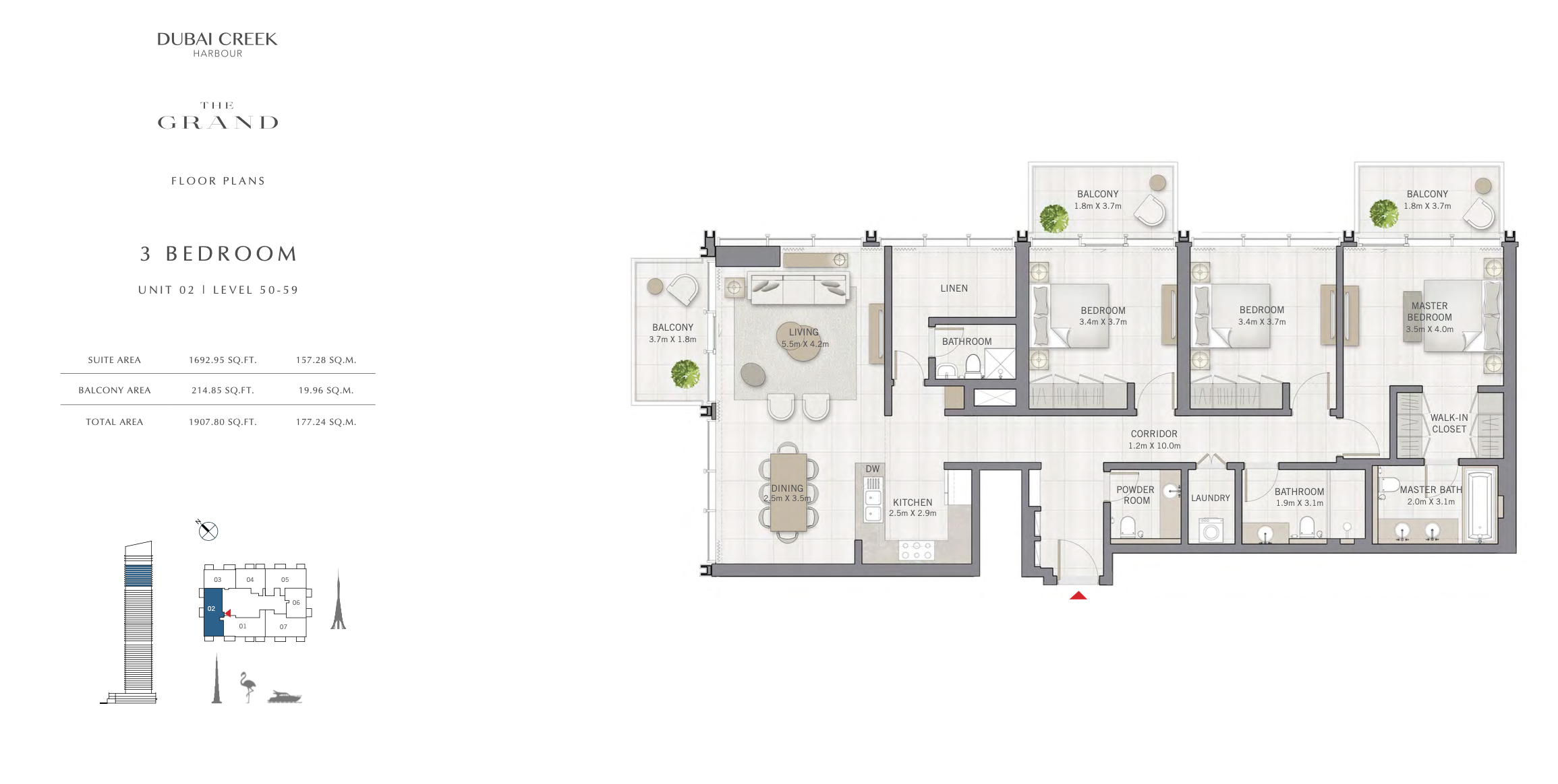 3 Bedroom Unit 02 - Level 50-59