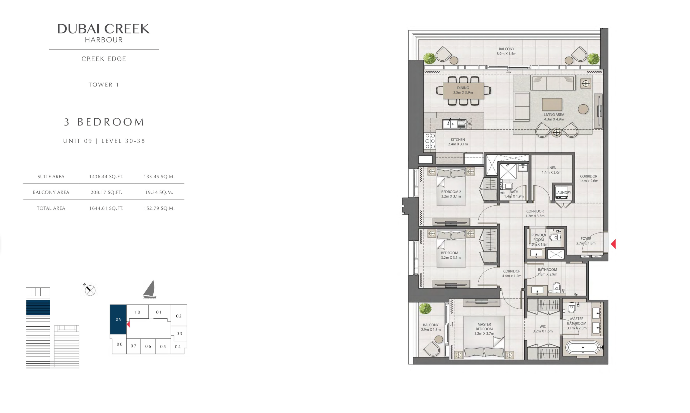 3 Bedroom Level 30-38 / Unit 9