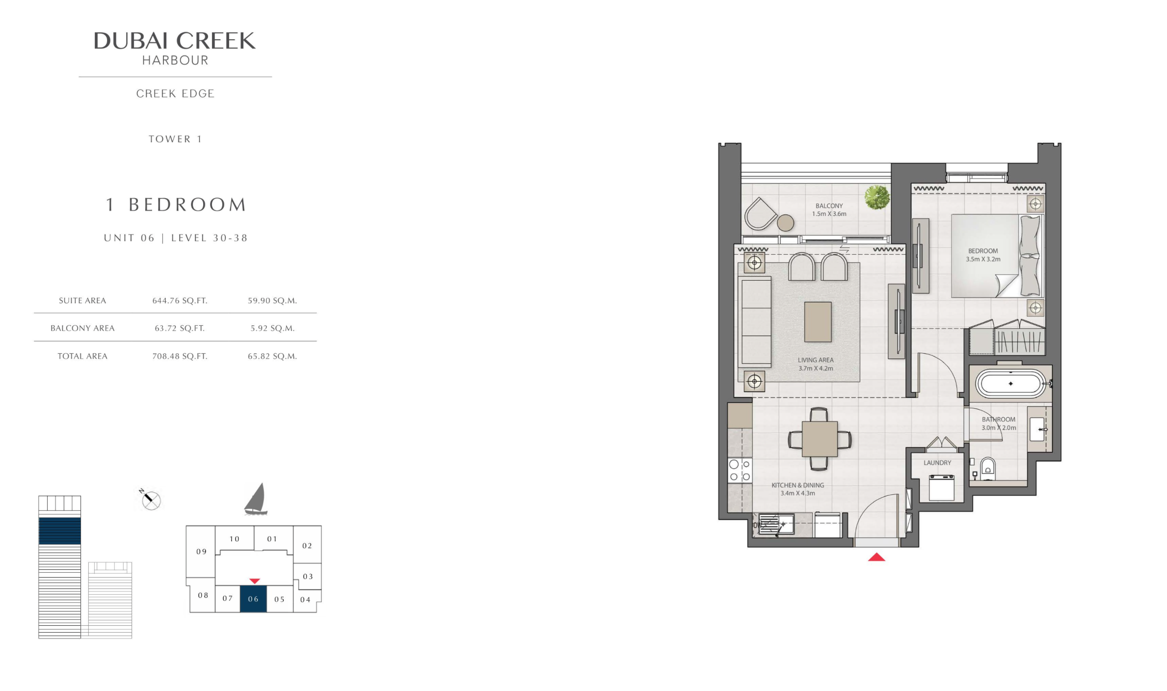 1 Bedroom Level 30-38 Unit 6