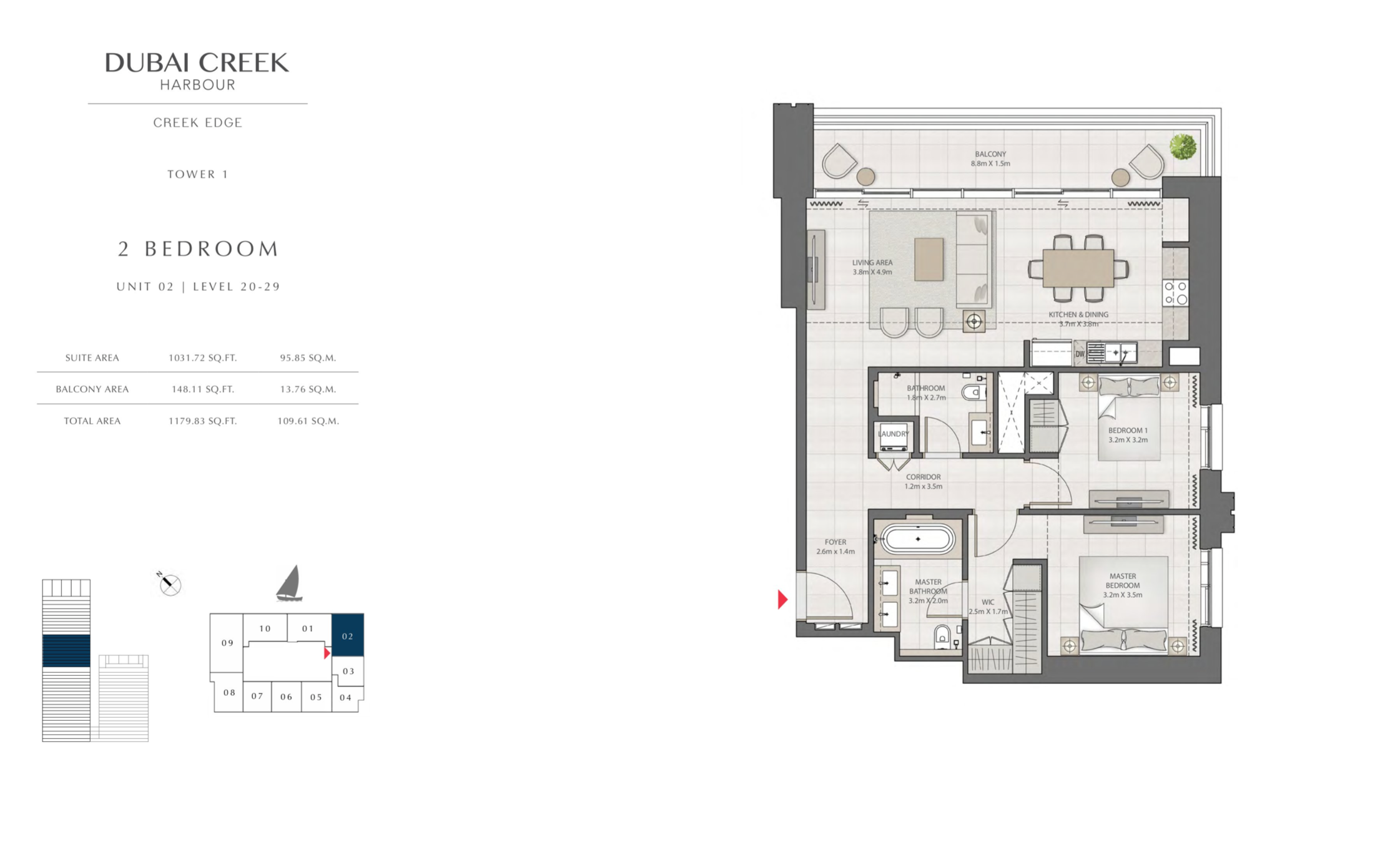 2 Bedroom Level 20-29 / Unit 2