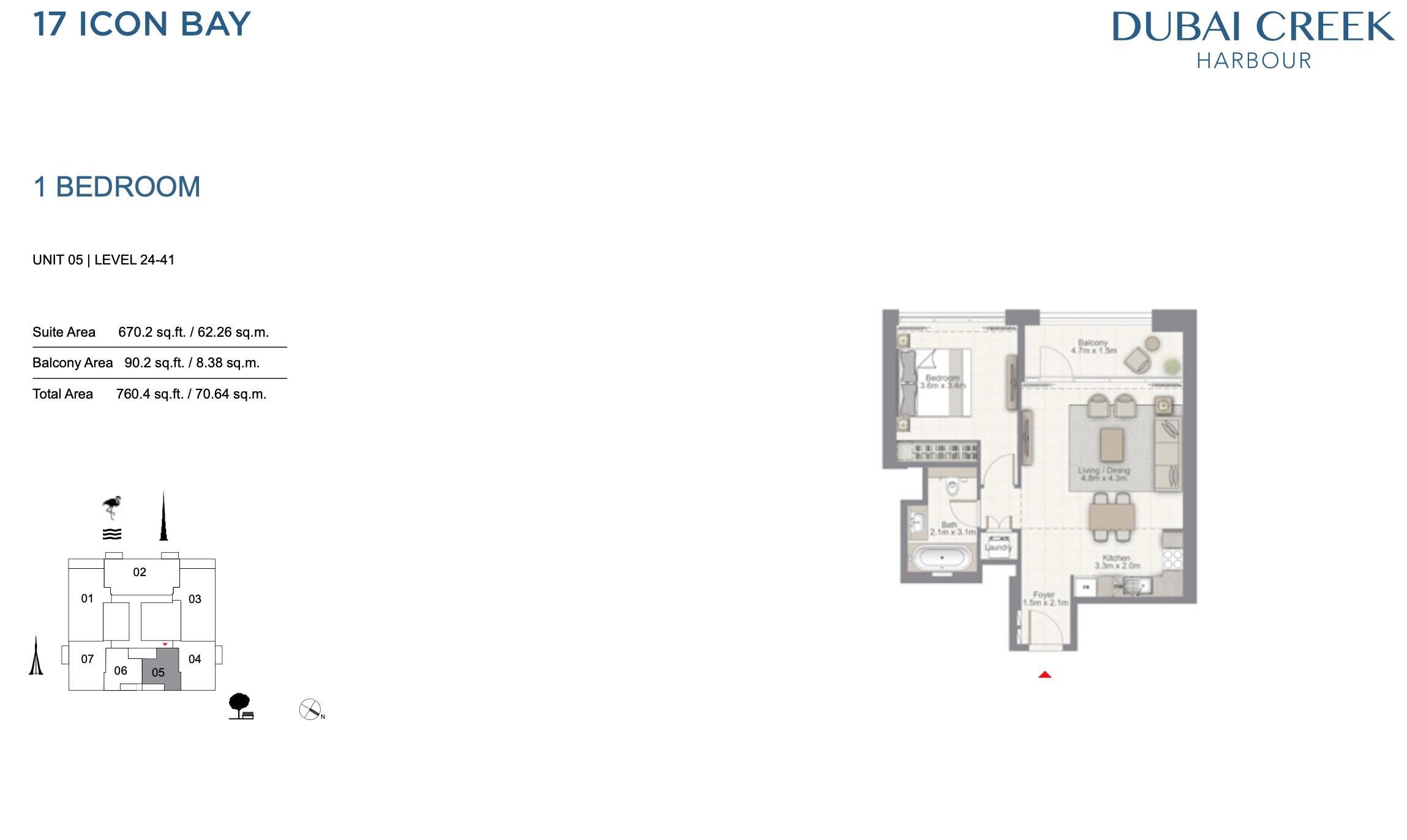 1 Bedroom Unit 05 - Level 24-41