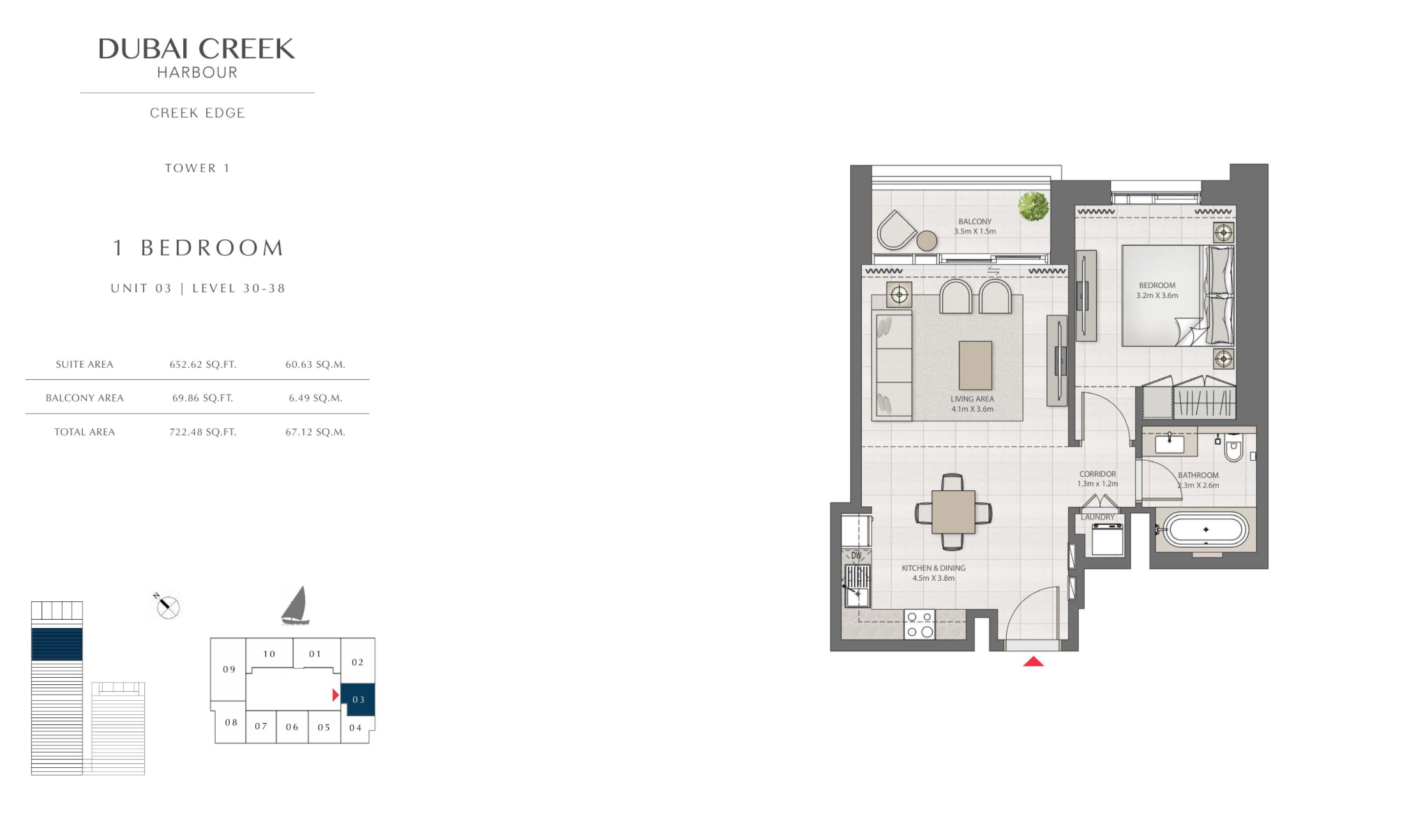 1 Bedroom Level 30-38 Unit 3